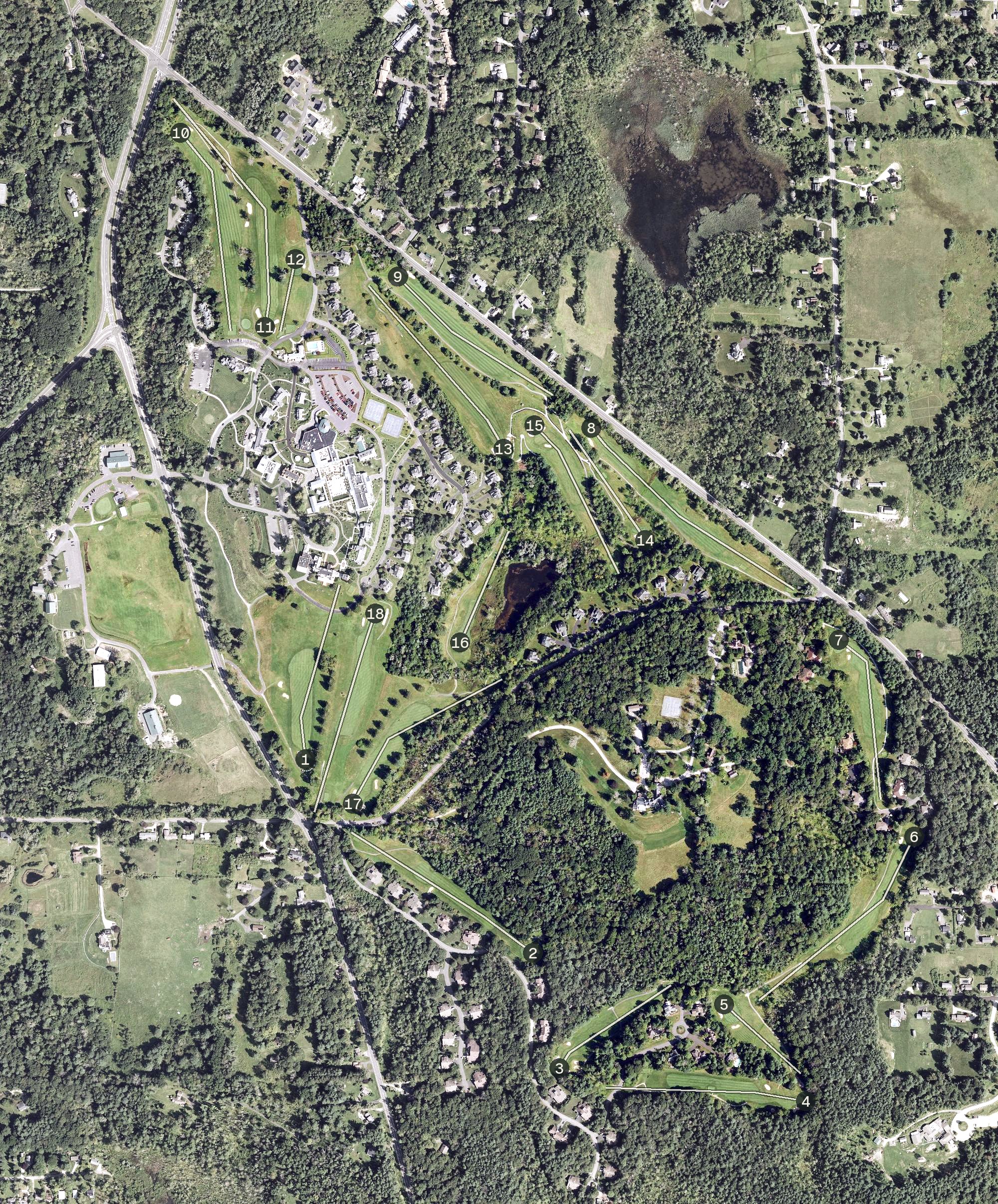 Aerial view of Wyndhurst Golf and Club, MA