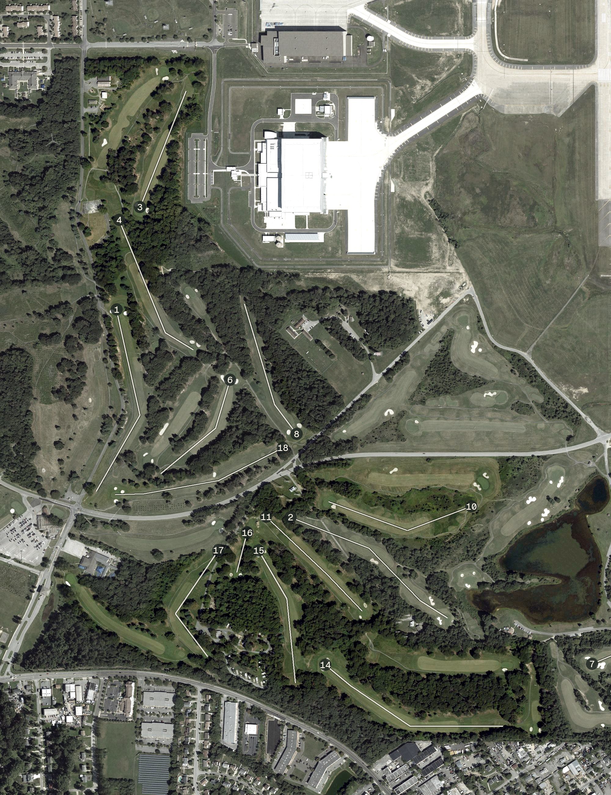 Aerial view of Andrews East Course, MD