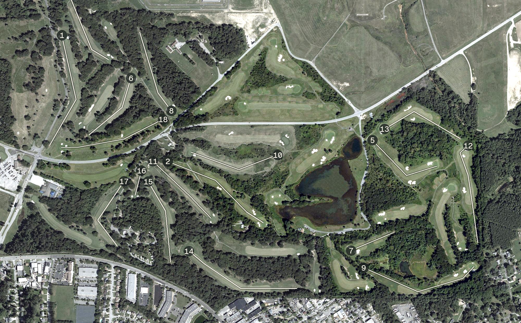 Aerial view of Andrews South Course, MD