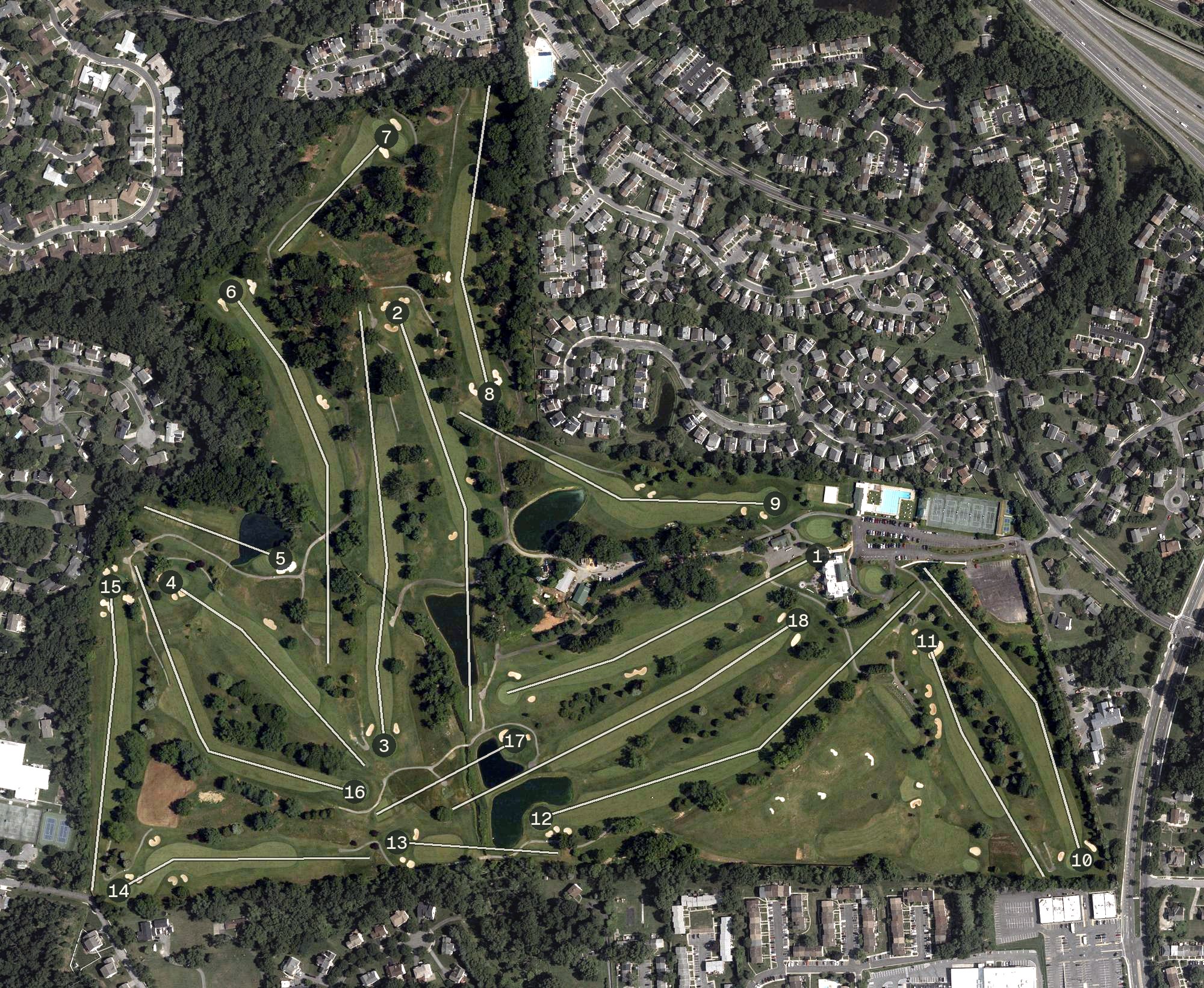 Aerial view of Argyle Country Club, MD