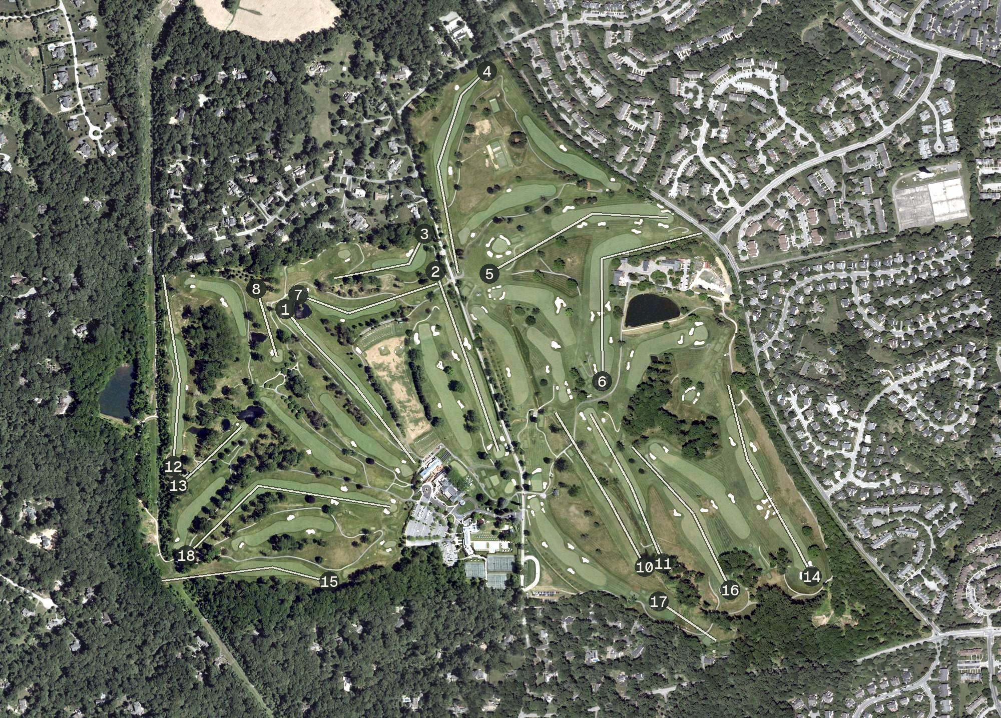 Aerial view of Baltimore Country Club, MD