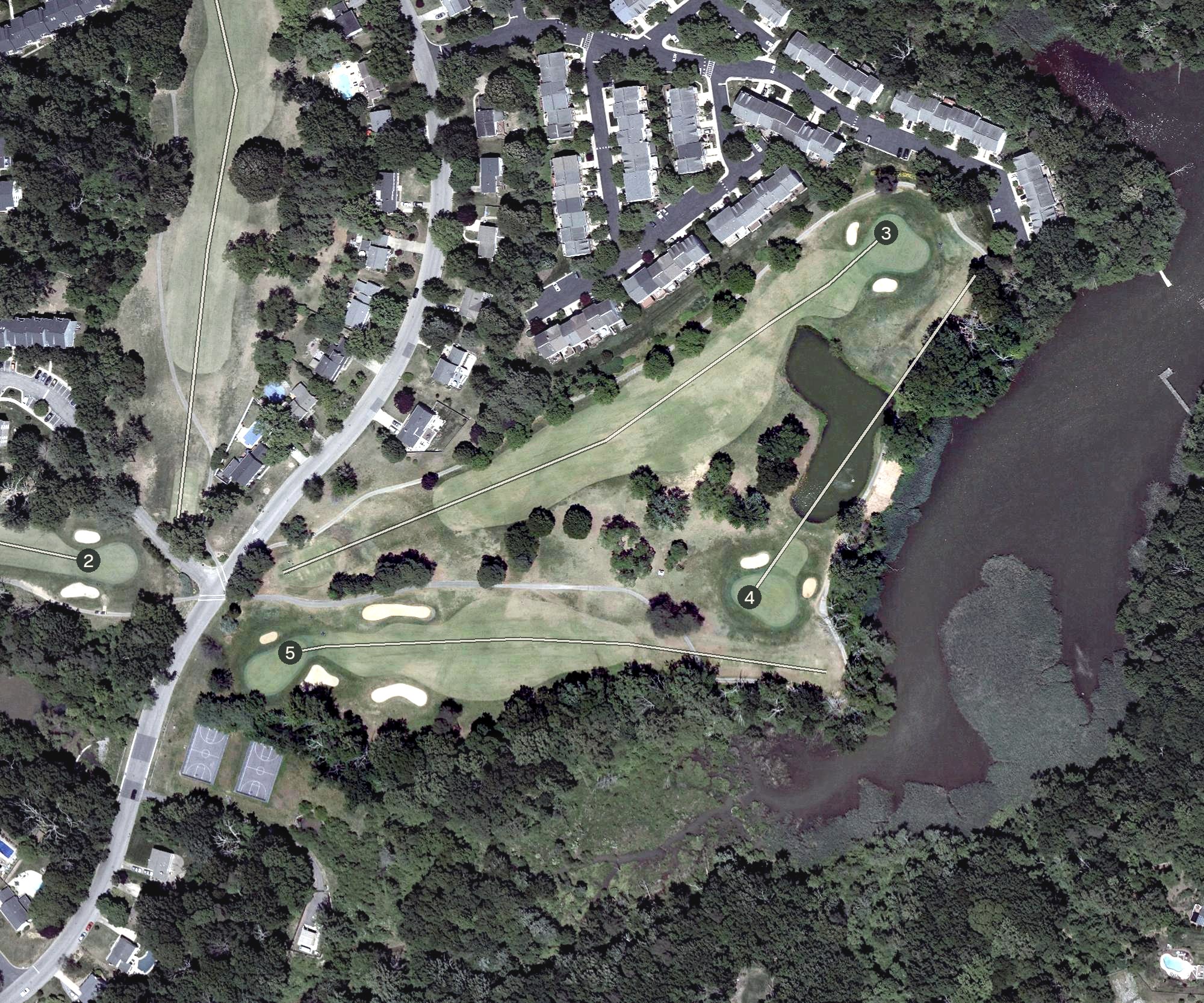 Aerial view of Bay Hills Golf Club, MD