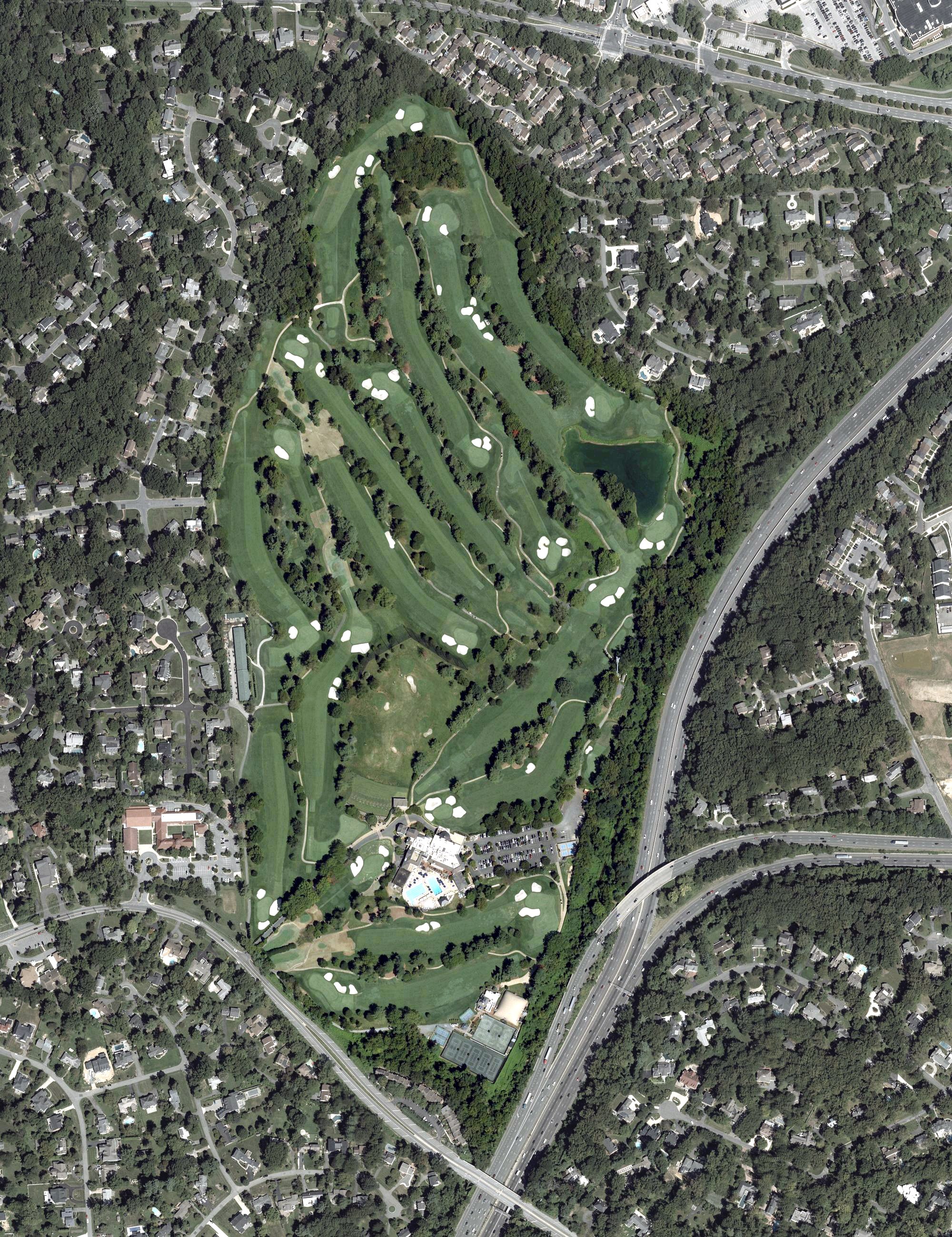 Aerial view of Bethesda Country Club, MD