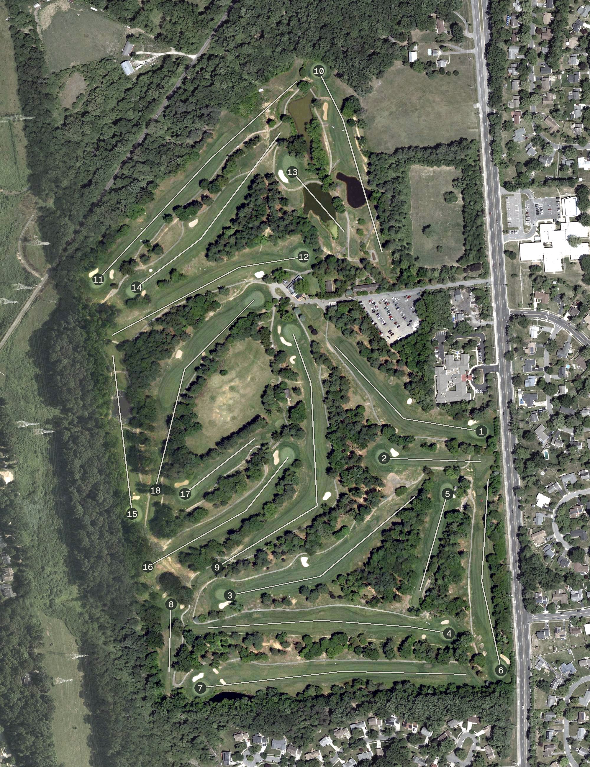 Aerial view of Bowie Golf and Coutry Club, MD