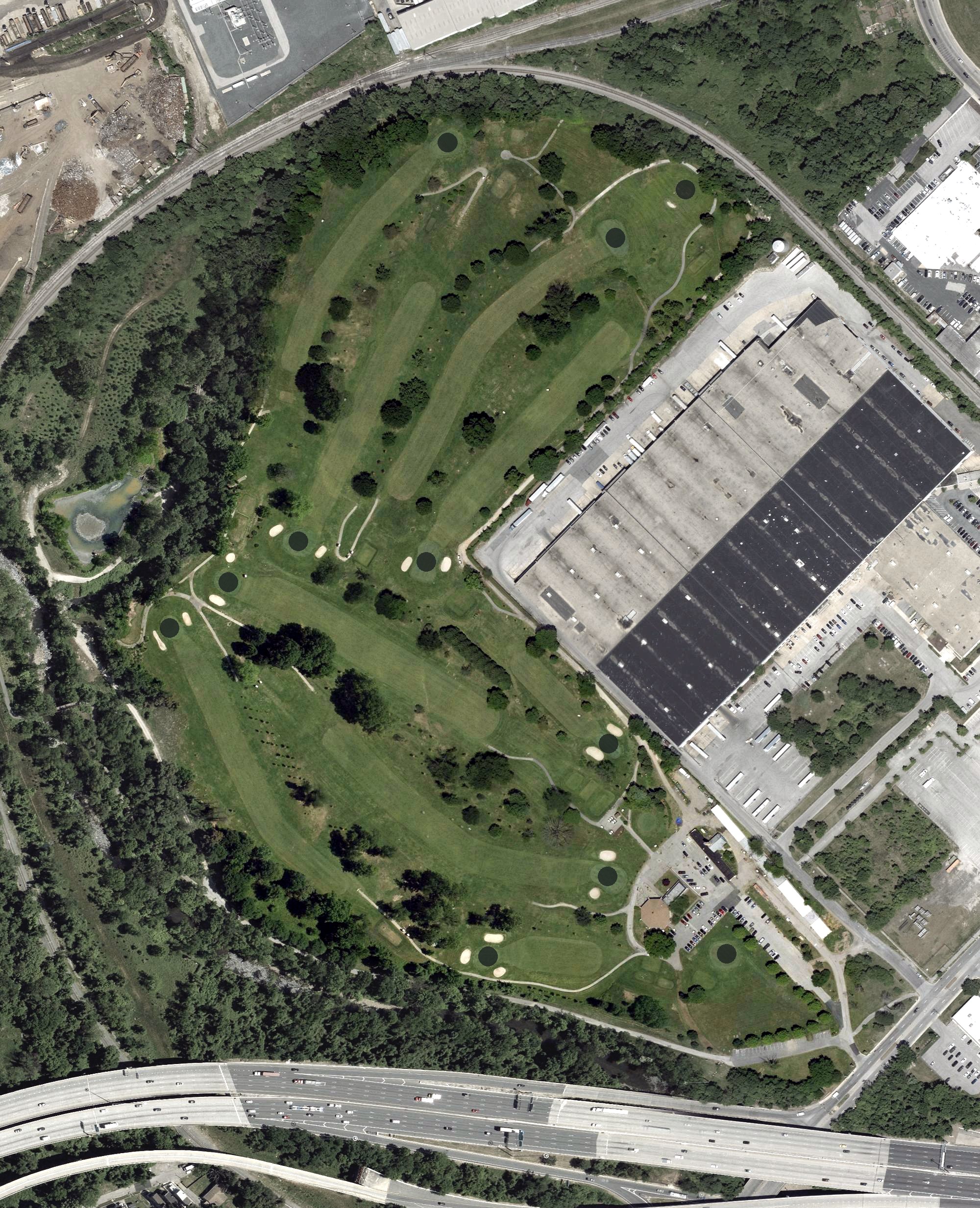 Aerial view of Carroll Park Golf Course, MD