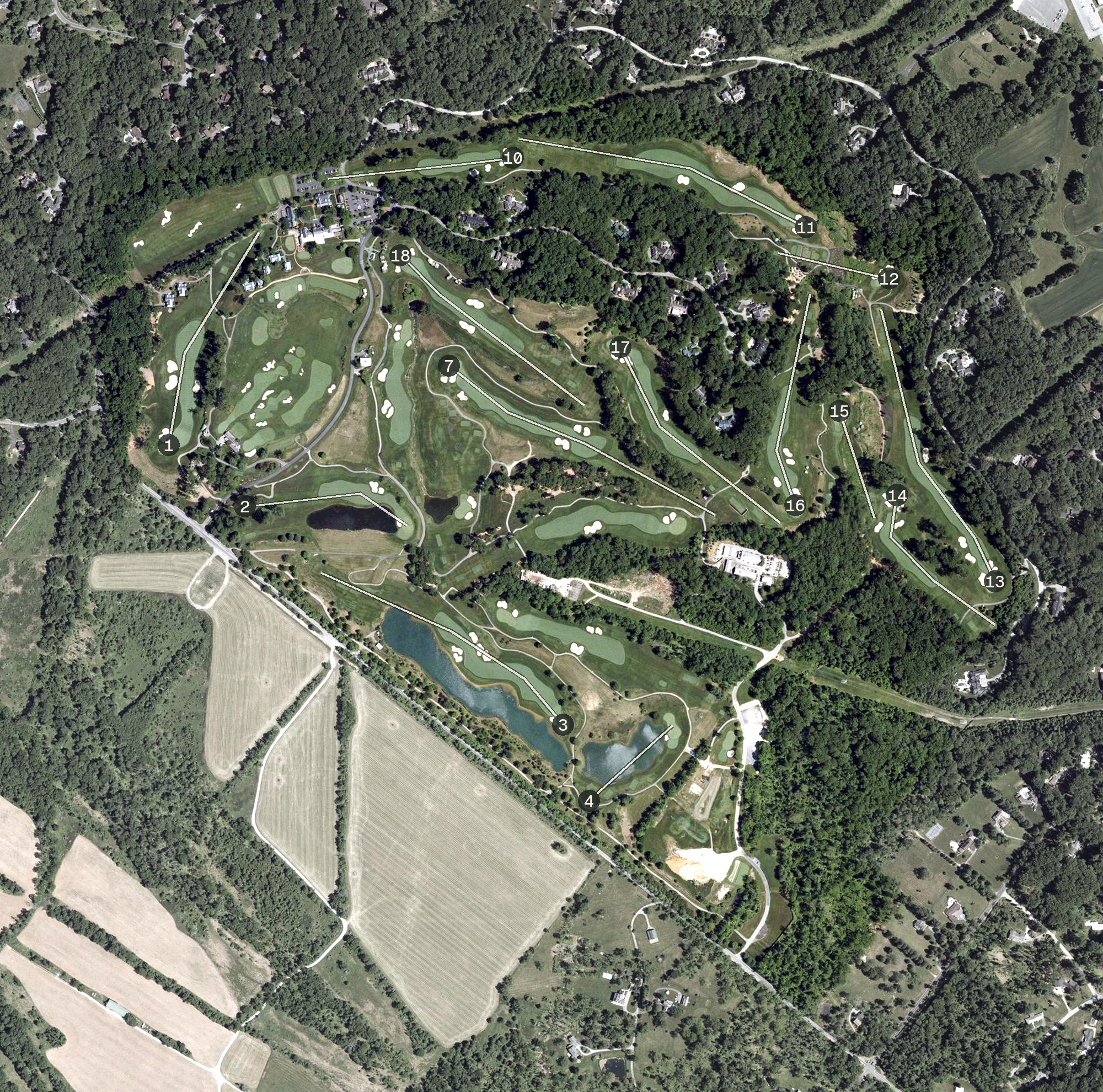 Aerial view of Caves Valley Golf Club, MD