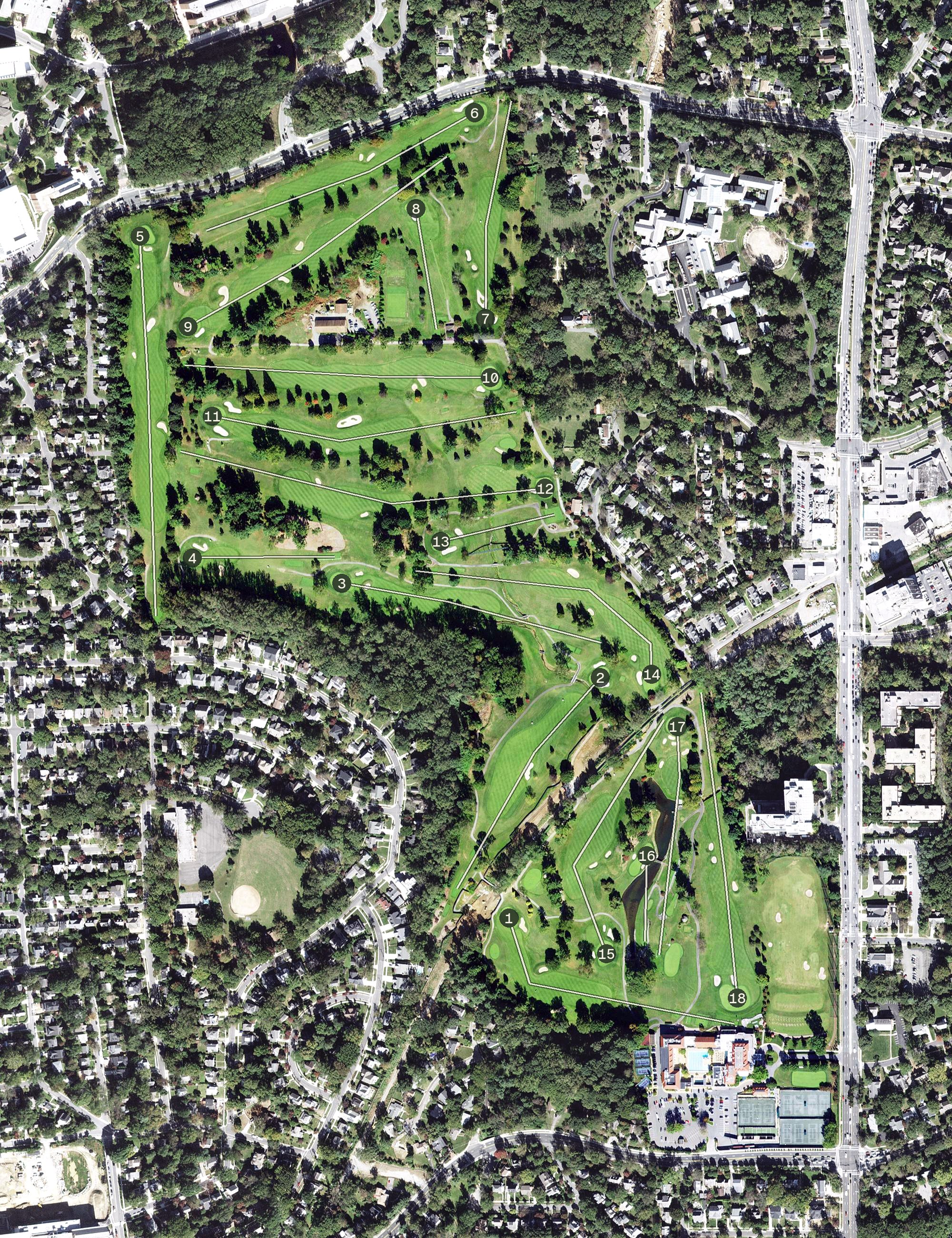 Aerial view of Columbia Country Club, MD