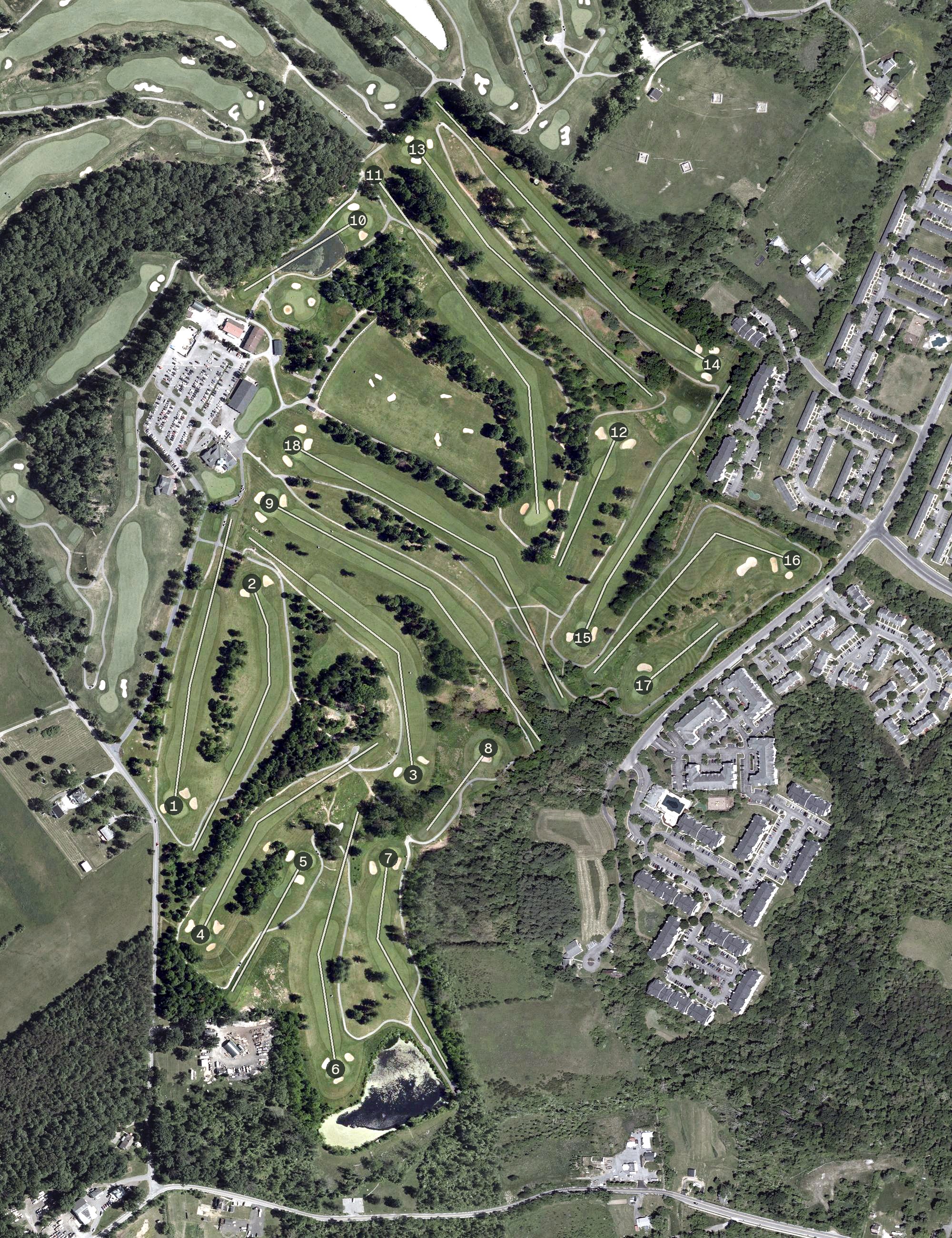 Aerial view of Diamond Ridge Golf Couse, MD