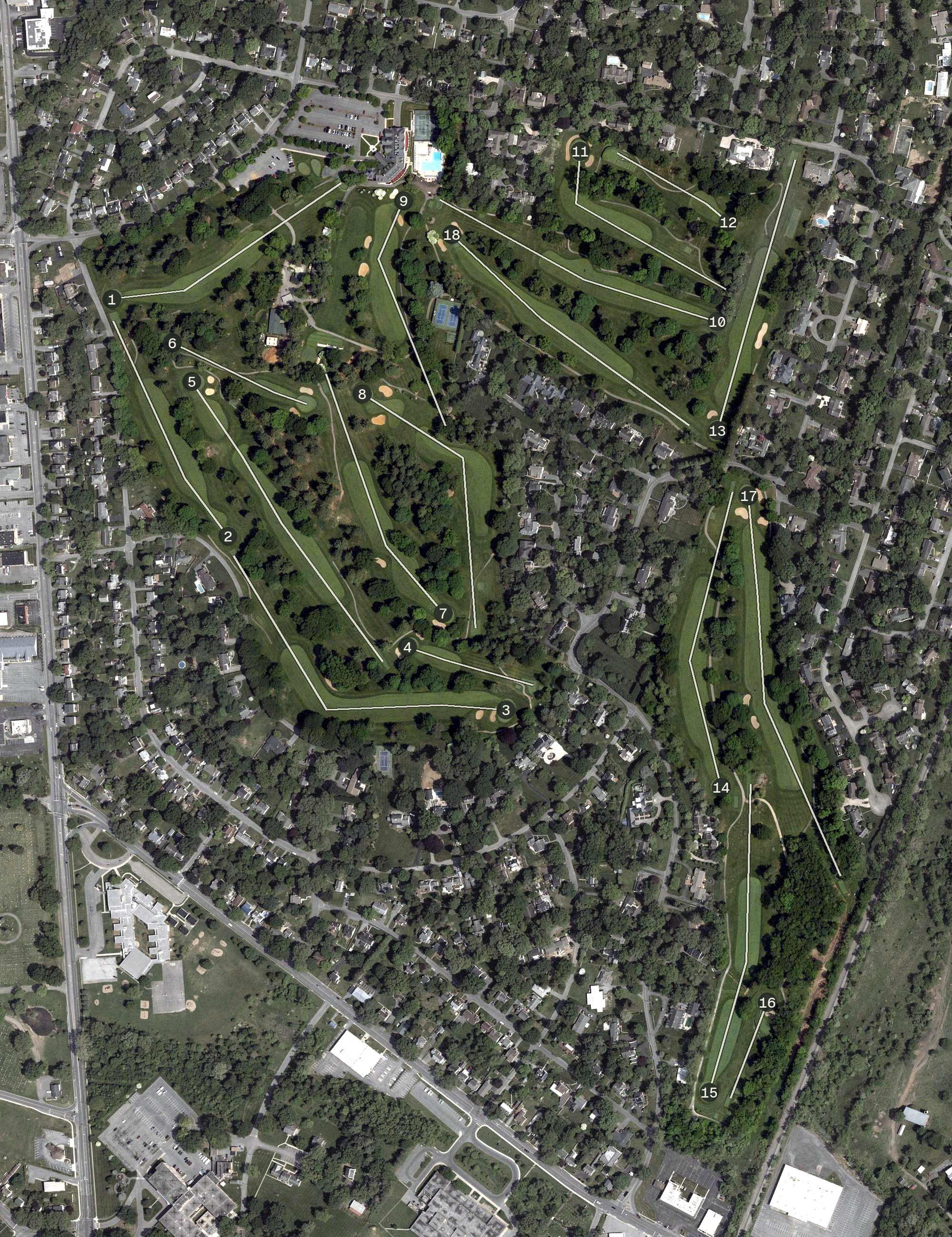 Aerial view of Fountain Head Country Club, MD