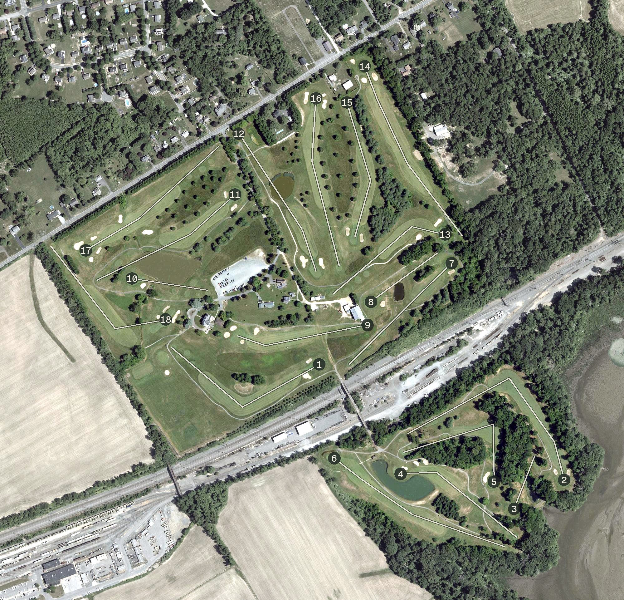 Aerial view of Furnace Bay Golf Course, MD