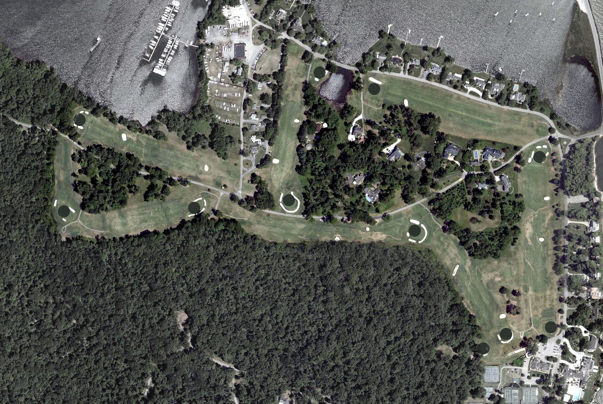 Aerial view of Gibson Island Golf Course, MD