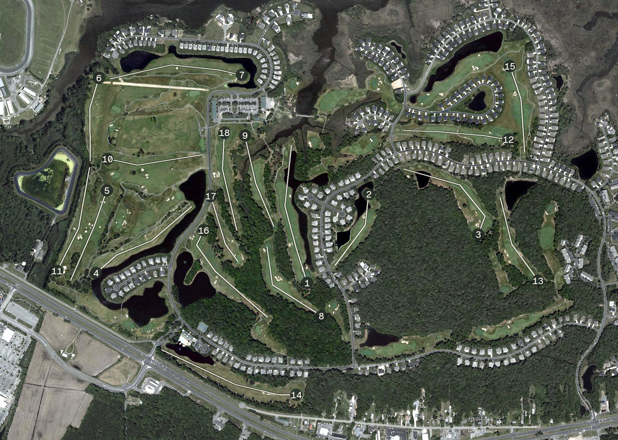 Aerial view of Glen Riddle Golf Club, MD