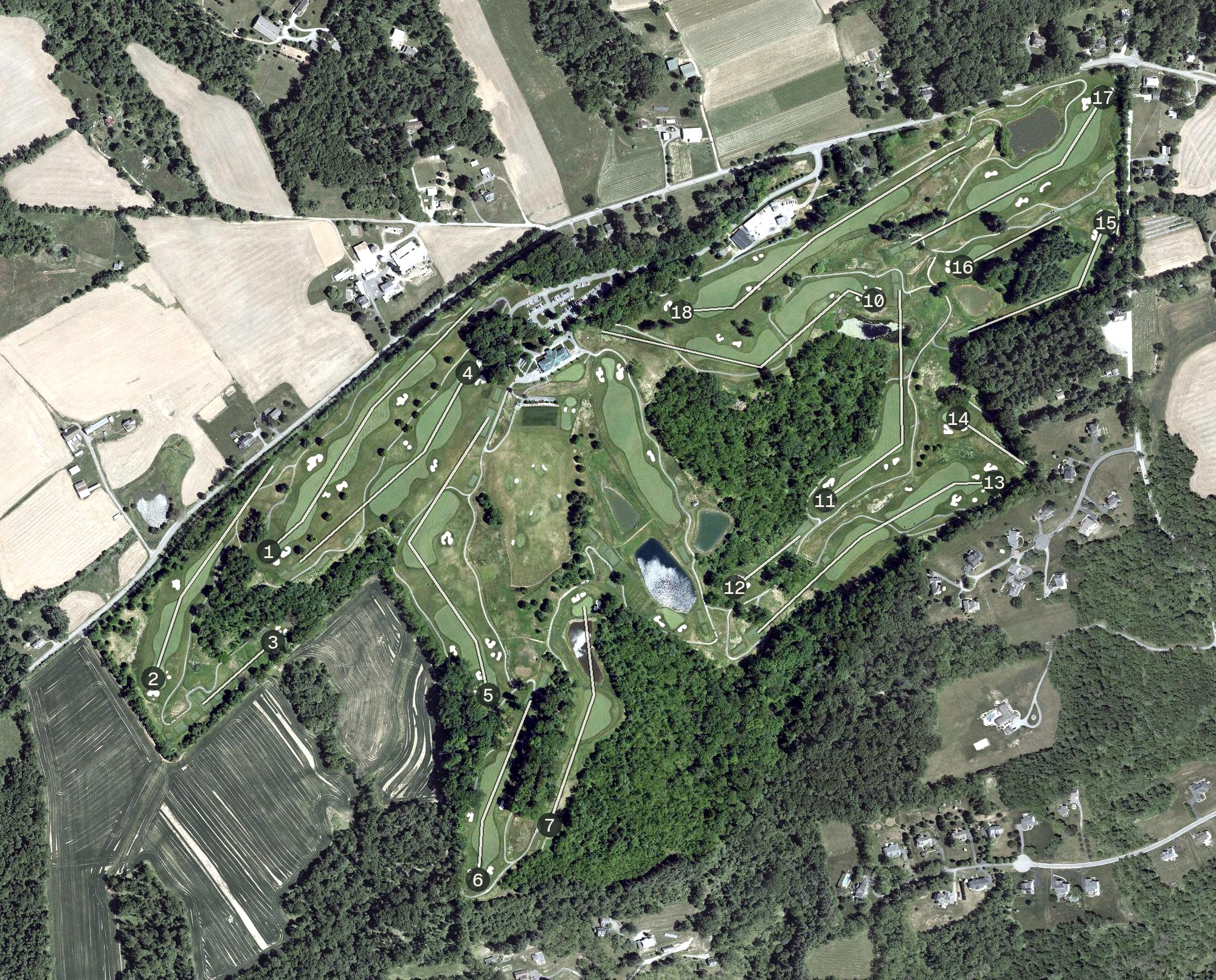 Aerial view of Greystone Golf Course, MD