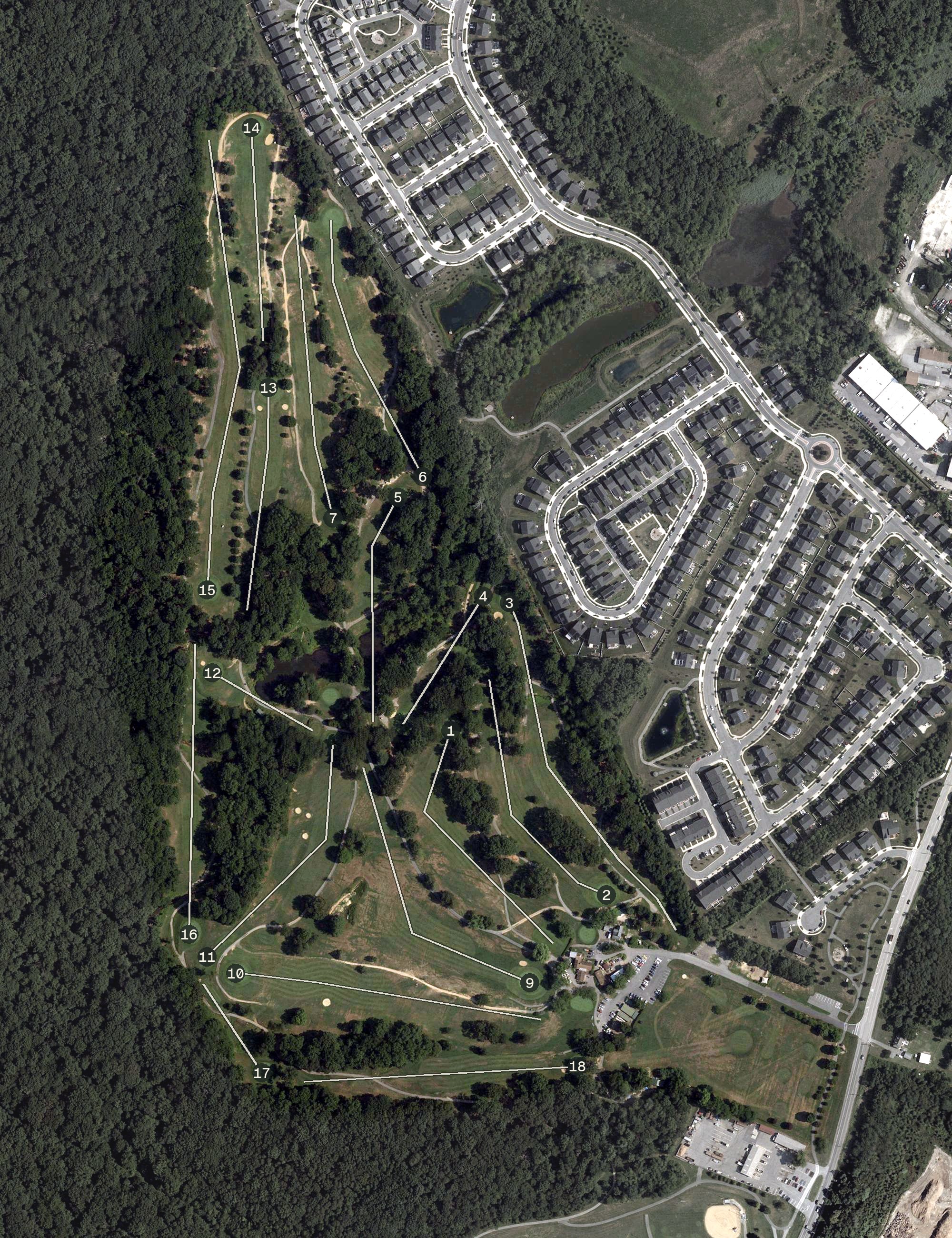 Aerial view of Gunpowder Golf Course, MD