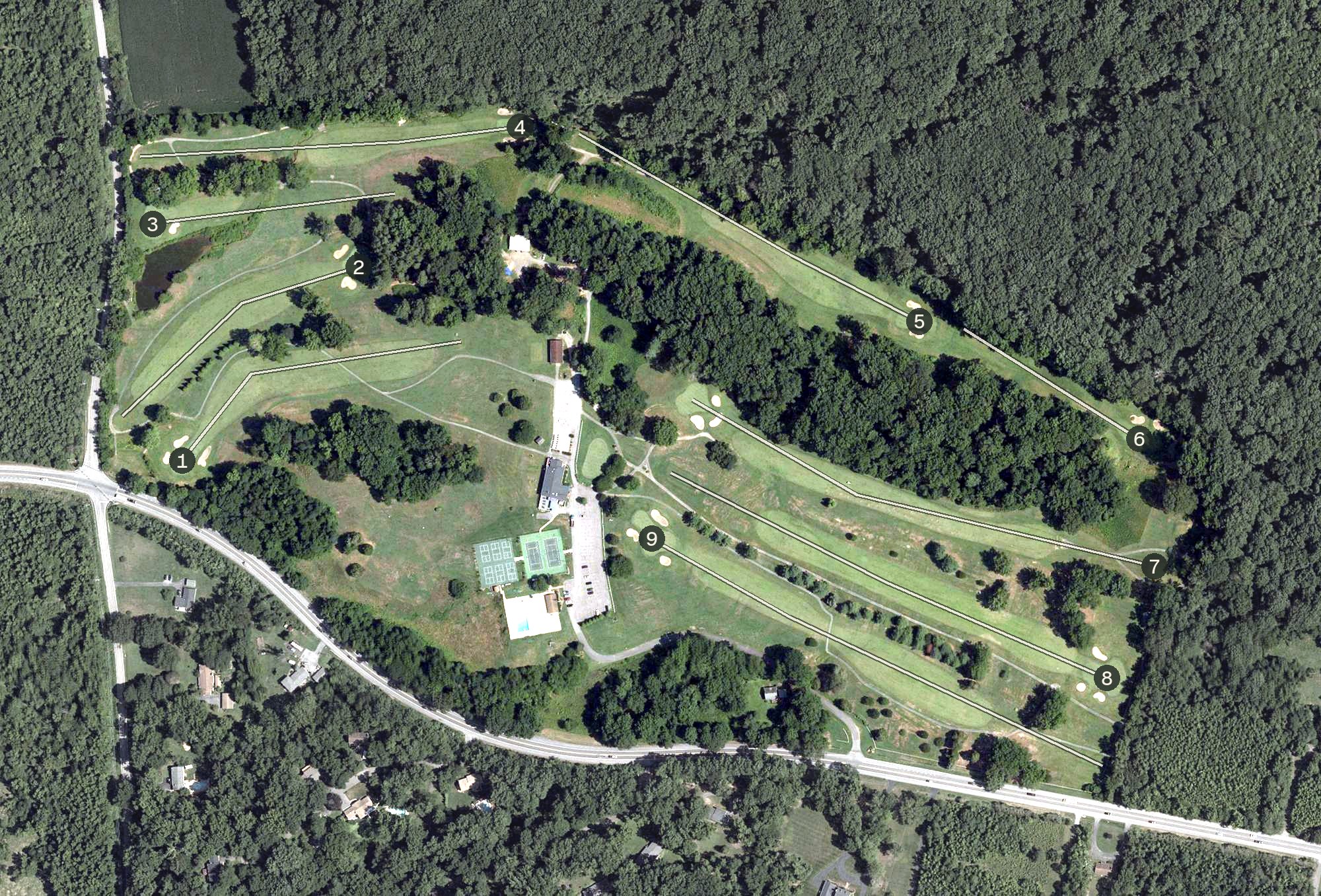 Aerial view of Hawthorne Country Club, MD