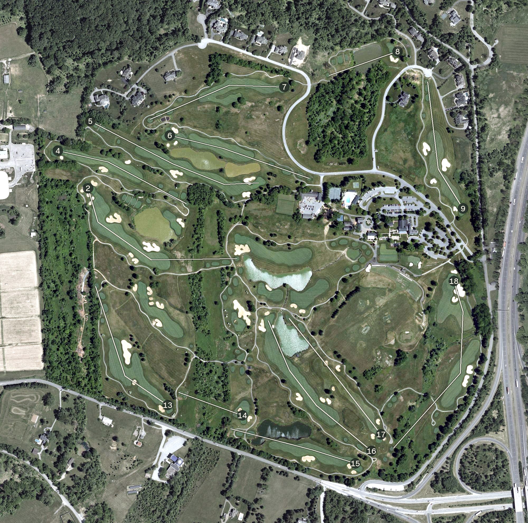Aerial view of Hayfields Country Club, MD