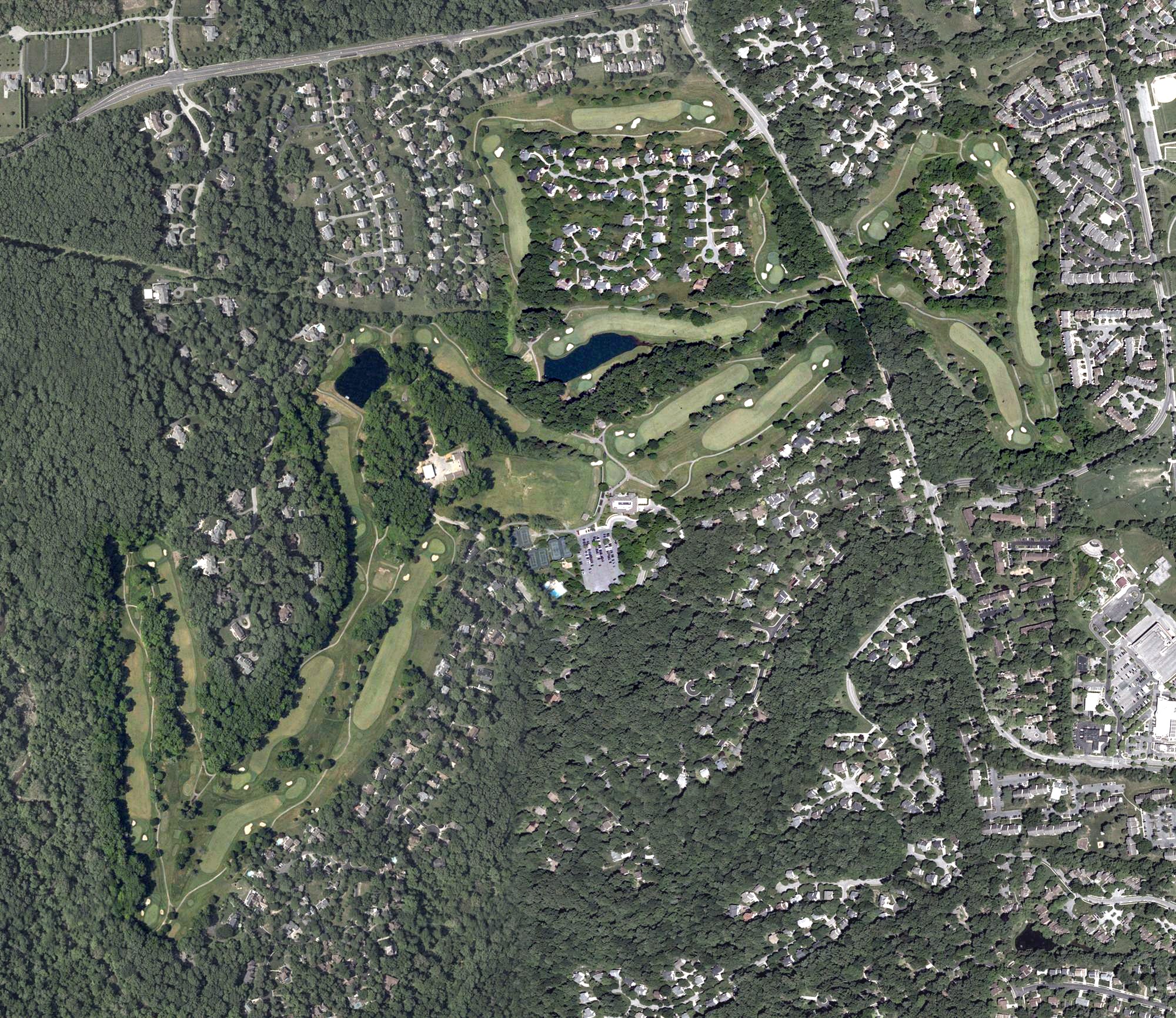 Aerial view of Hobbit's Glen Golf Club, MD