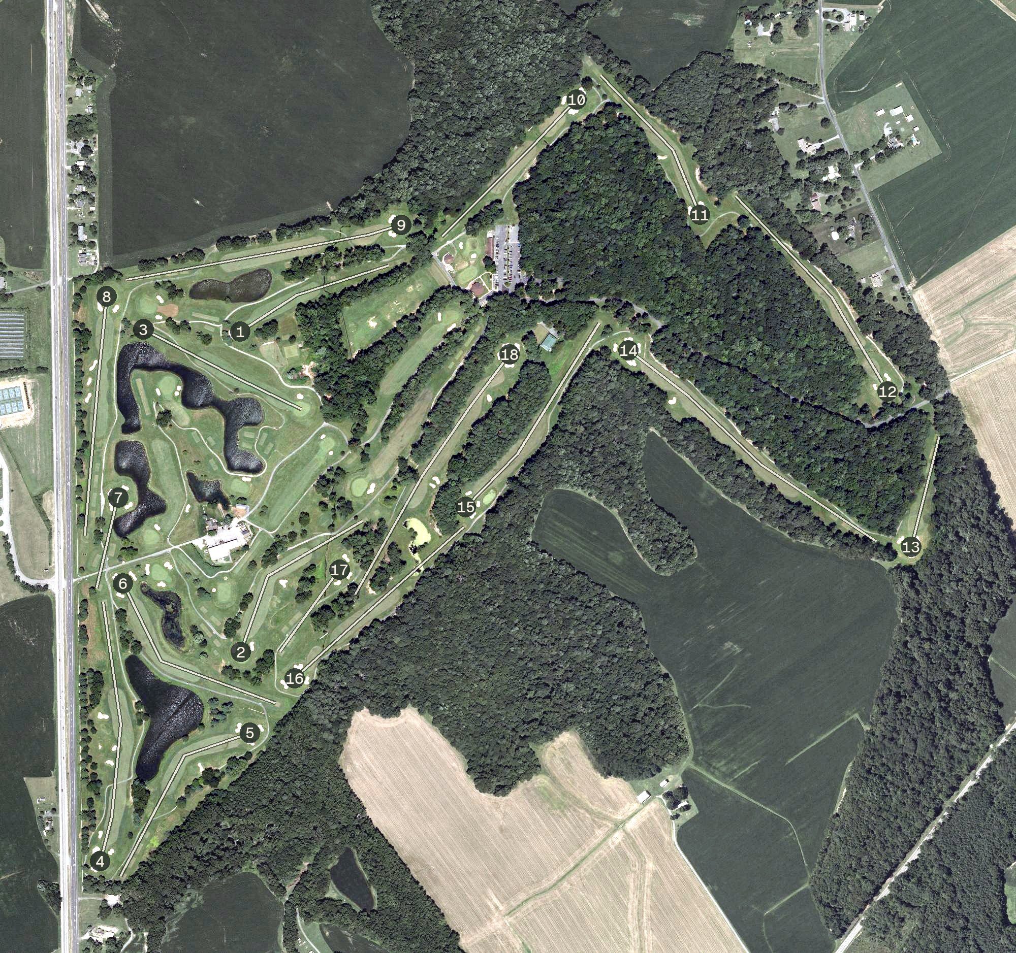 Aerial view of Hog Neck Golf Course, MD