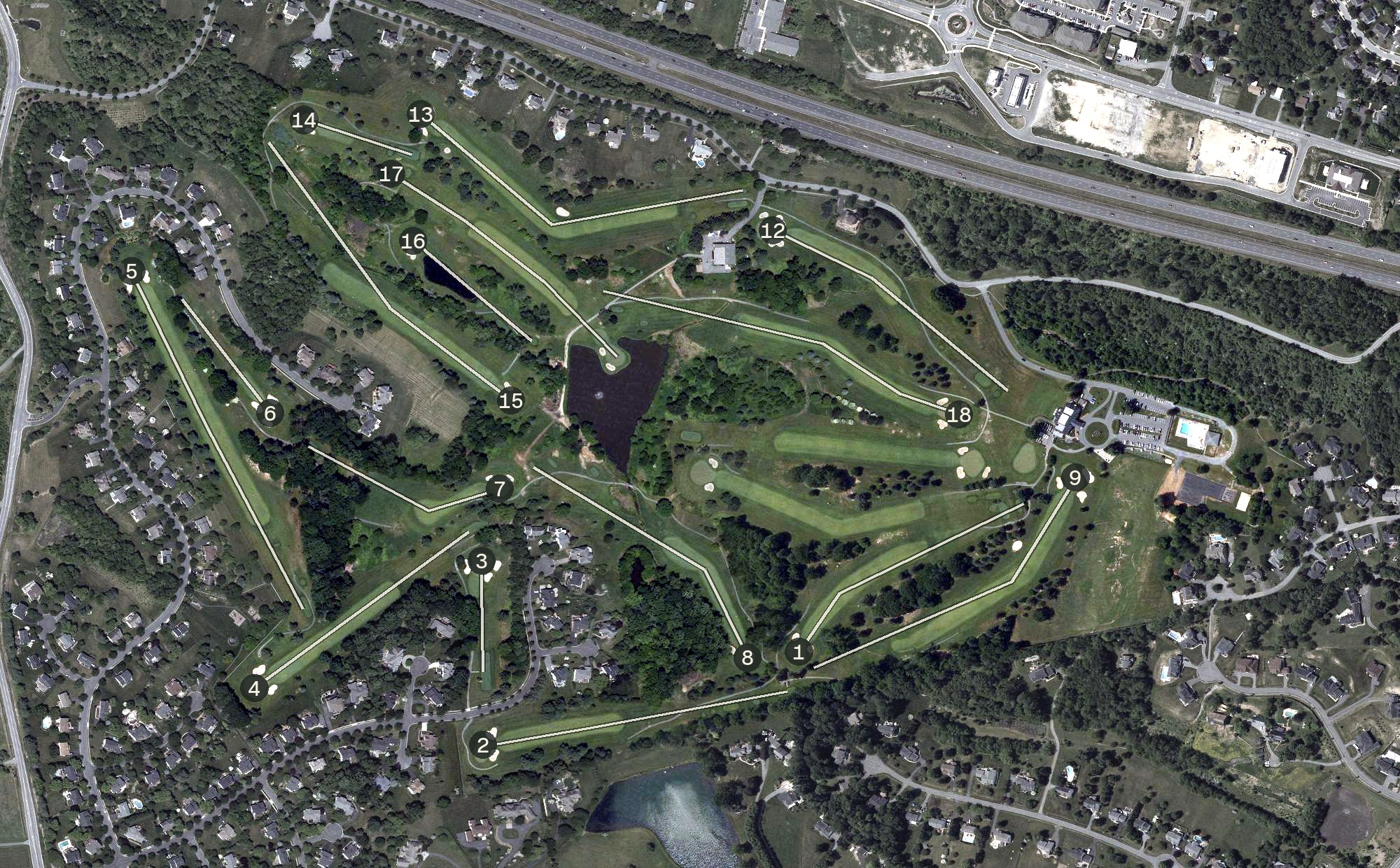 Aerial view of Holly Hills Country Club, MD