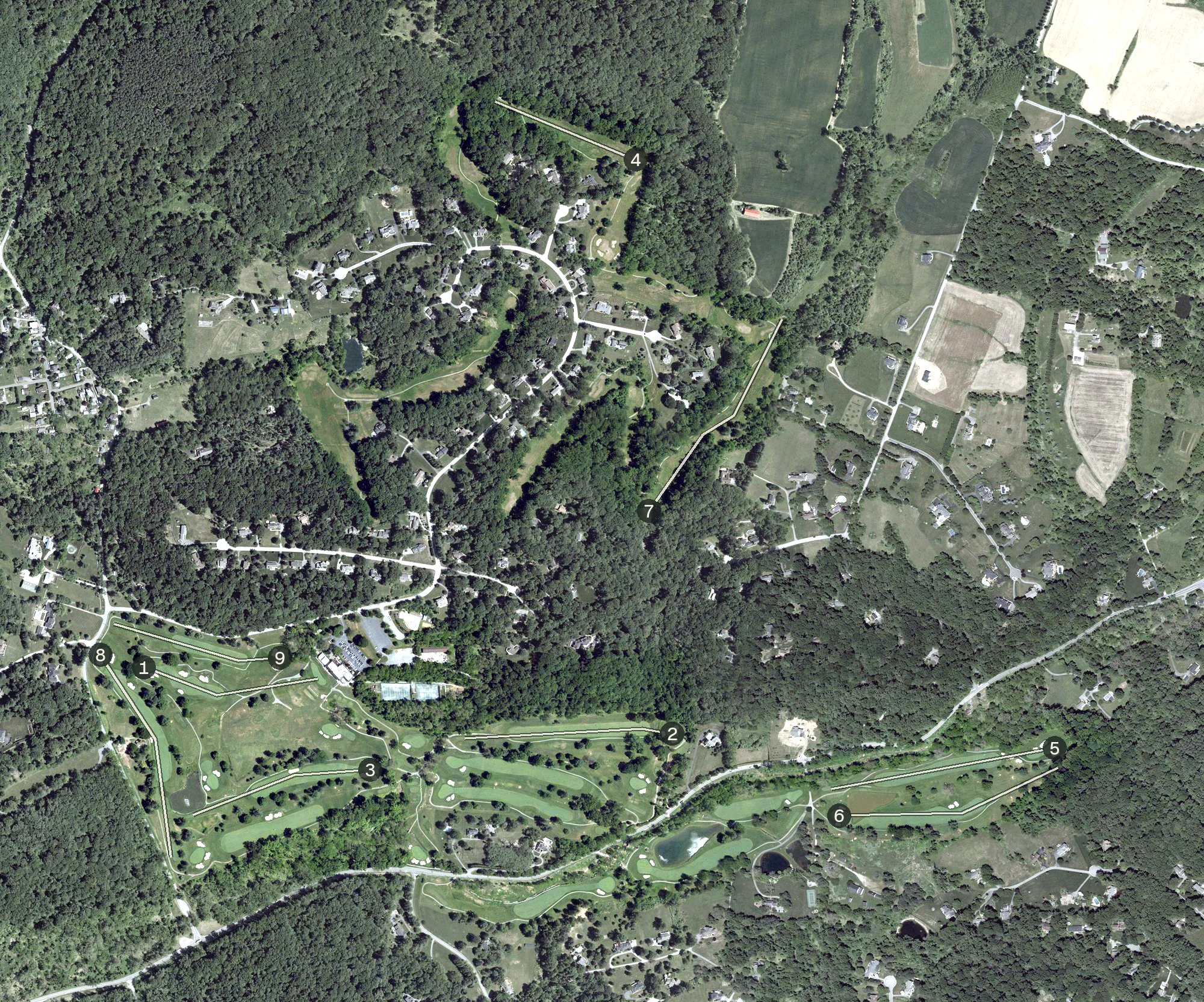 Aerial view of Hunt Valley Country Club, MD
