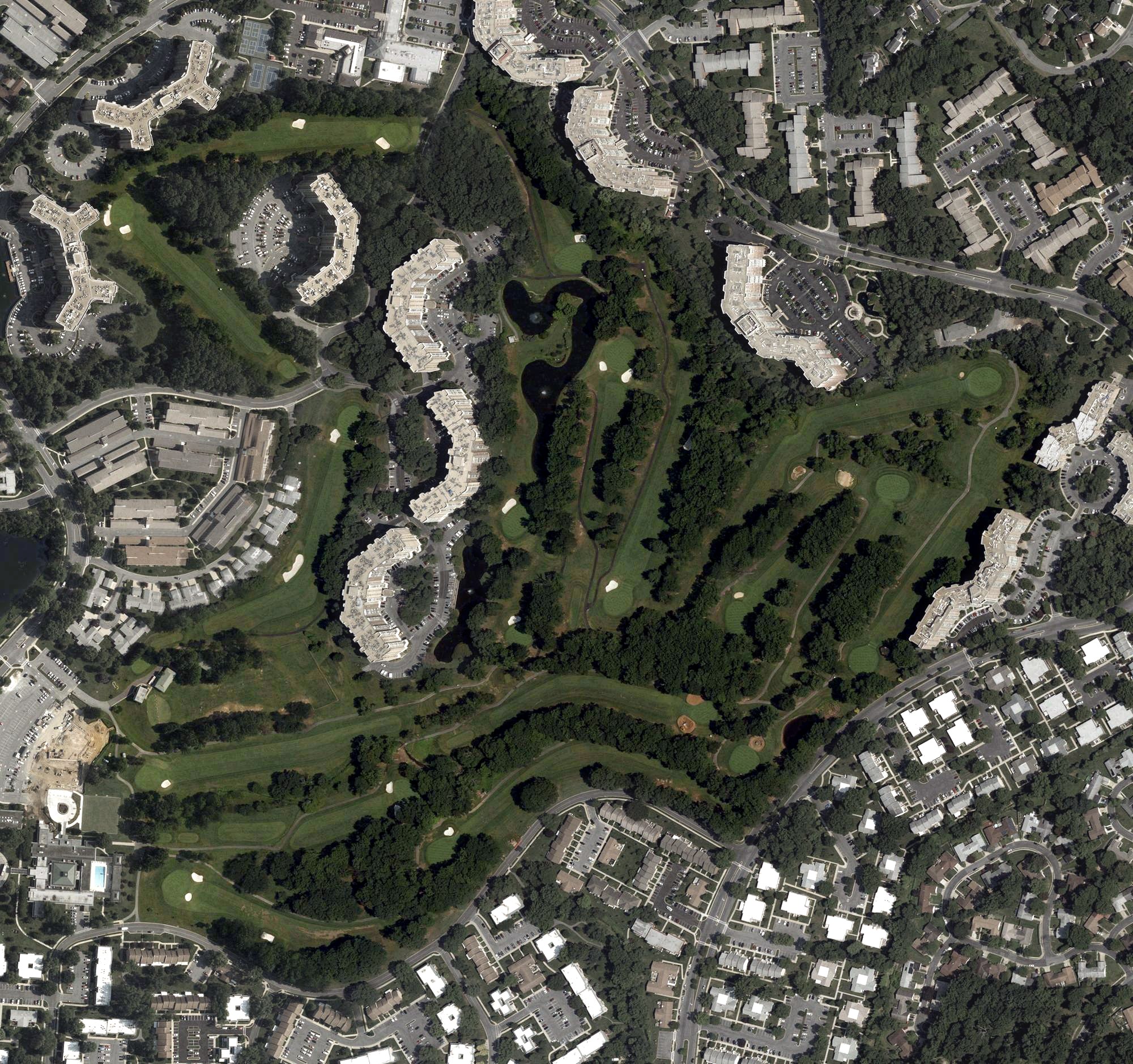 Aerial view of Leisure World Golf Course, MD