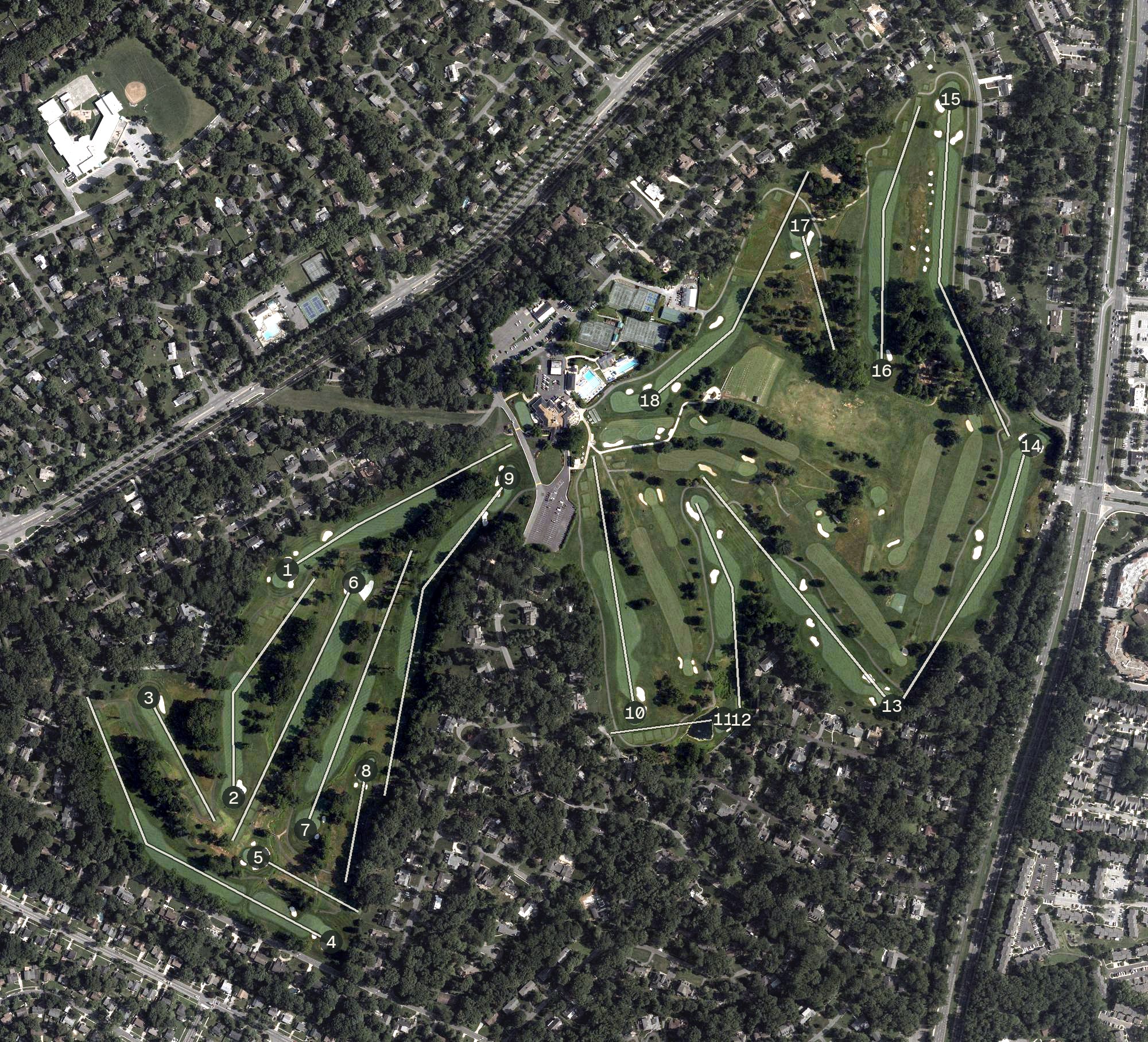 Aerial view of Manor Country Club, MD