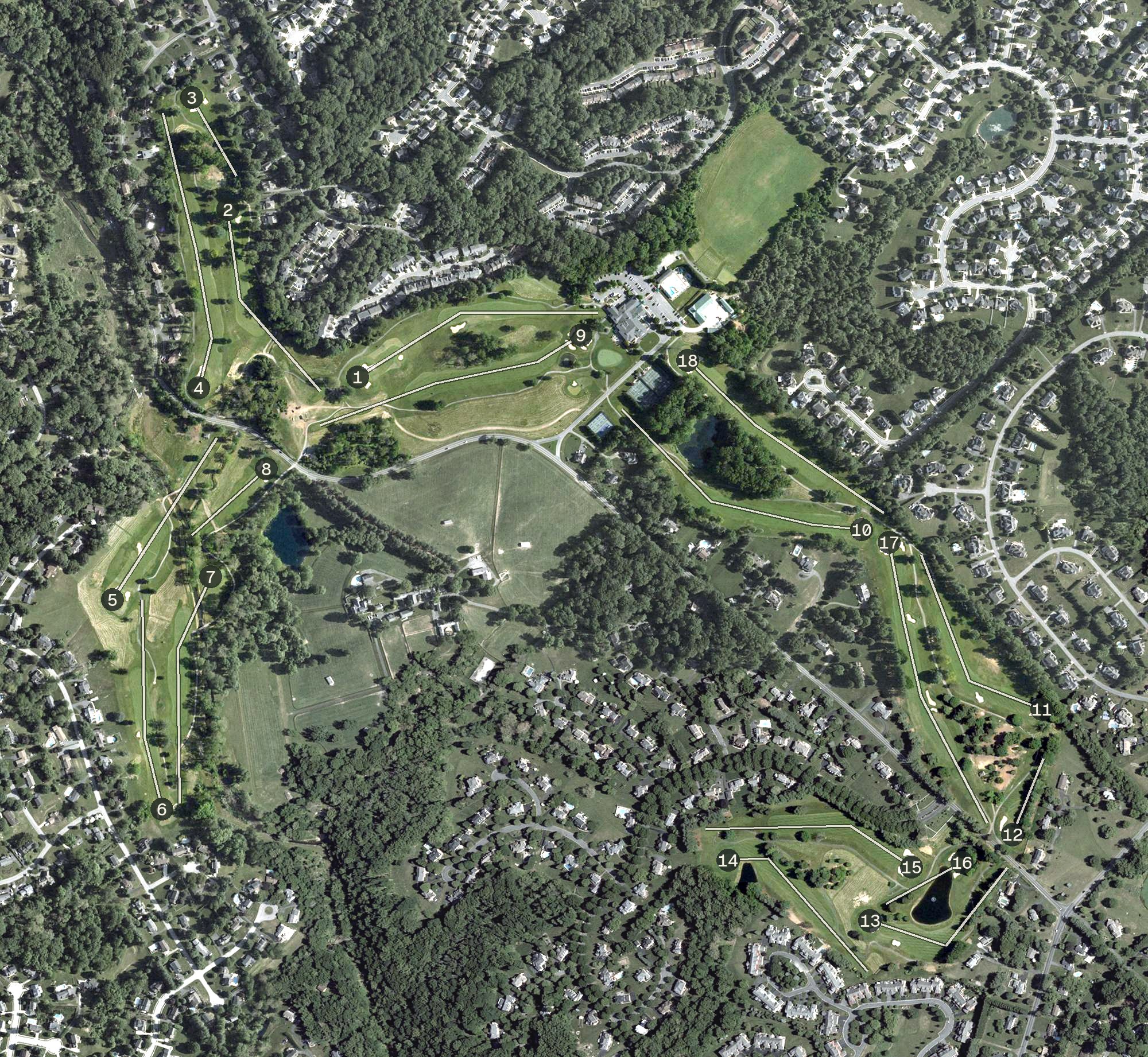 Aerial view of Maryland Golf & Country Club, MD