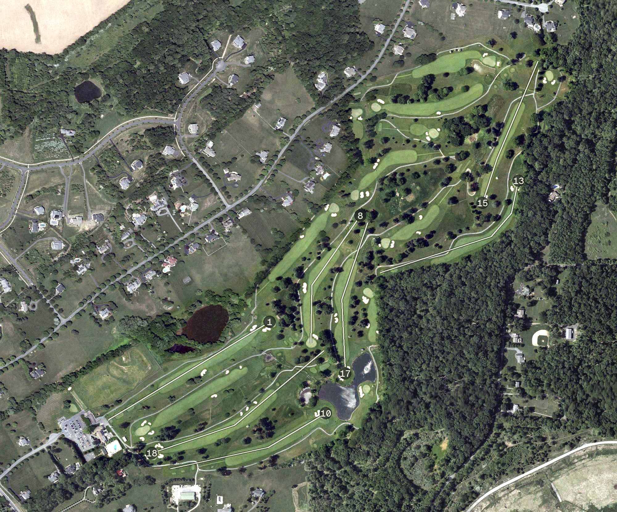 Aerial view of Montgomery Country Club, MD