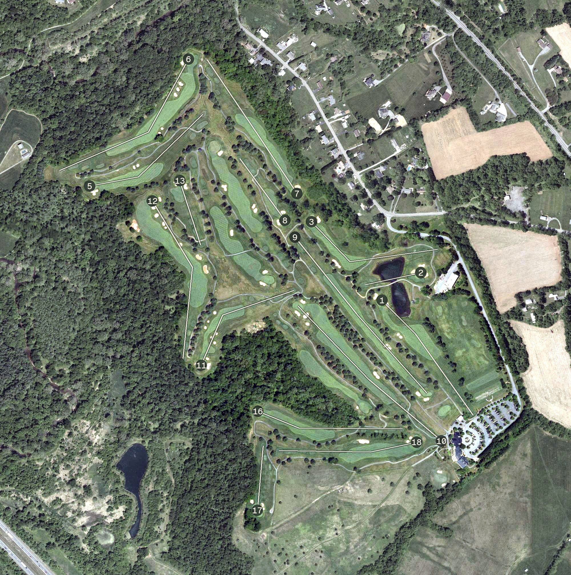 Aerial view of Musket Ridge Golf Course, MD