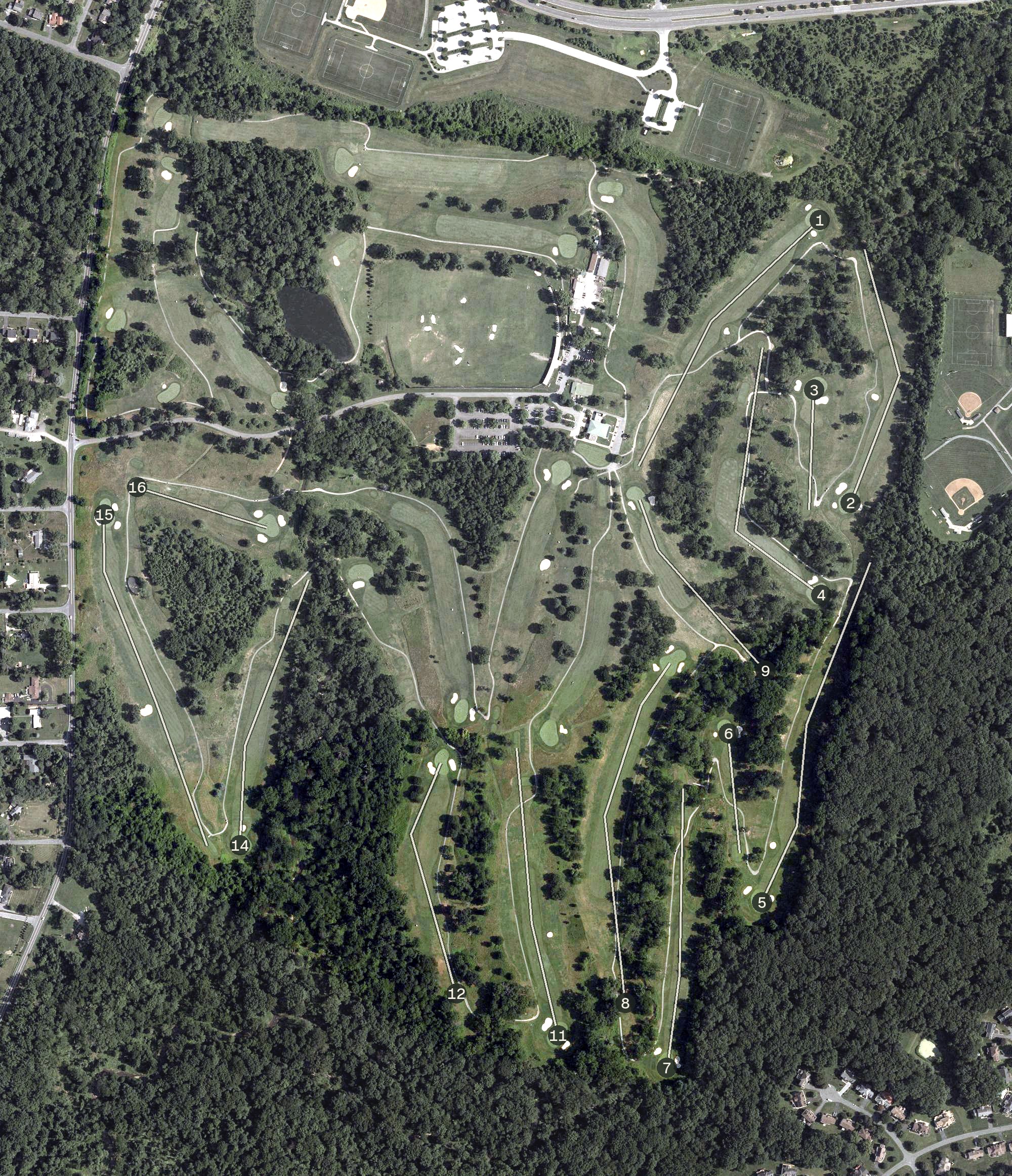 Aerial view of Northwest Branch Golf Course, MD