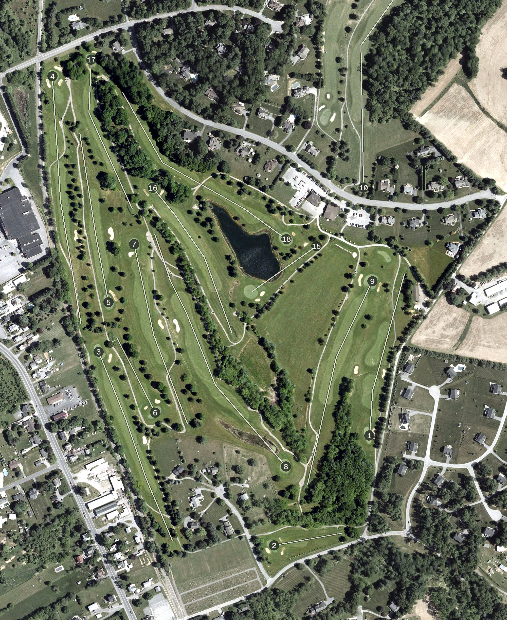Aerial view of Oakmont Green Golf Course, MD