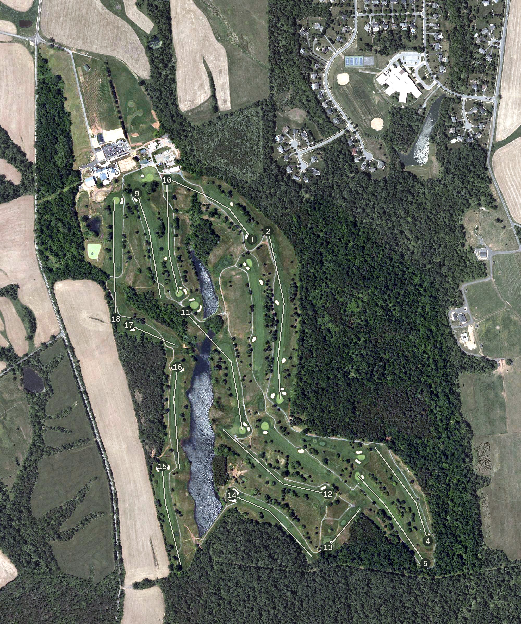 Aerial view of Poolesville Golf Course, MD
