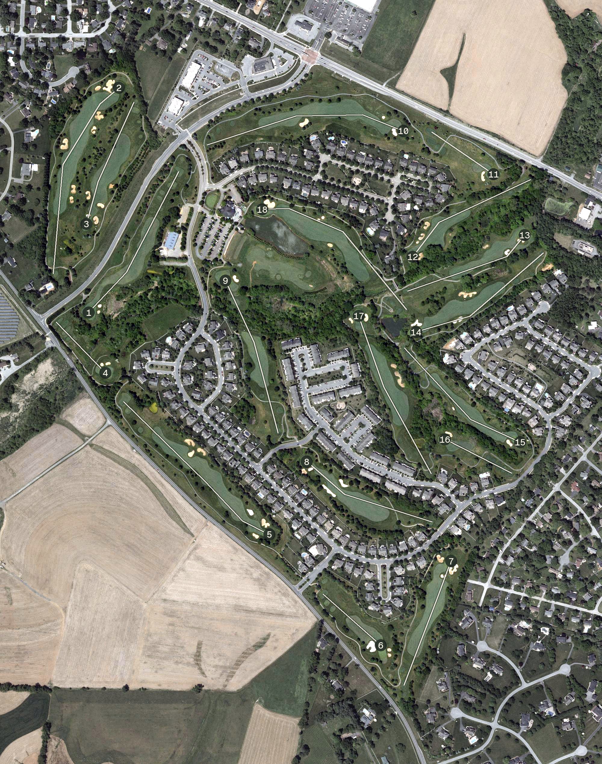 Aerial view of Richland Golf Club, MD