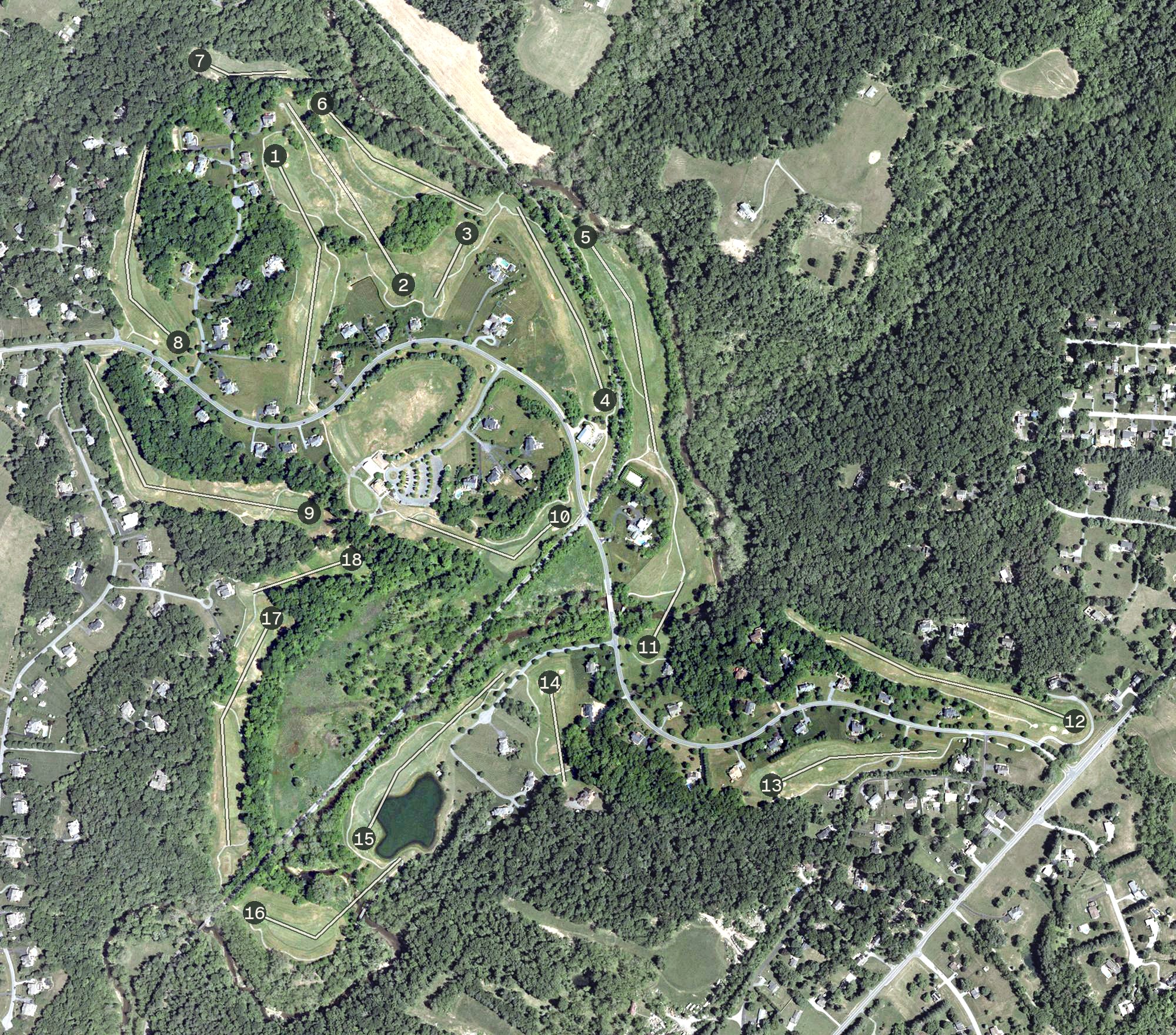 Aerial view of River Downs Golf Club, MD