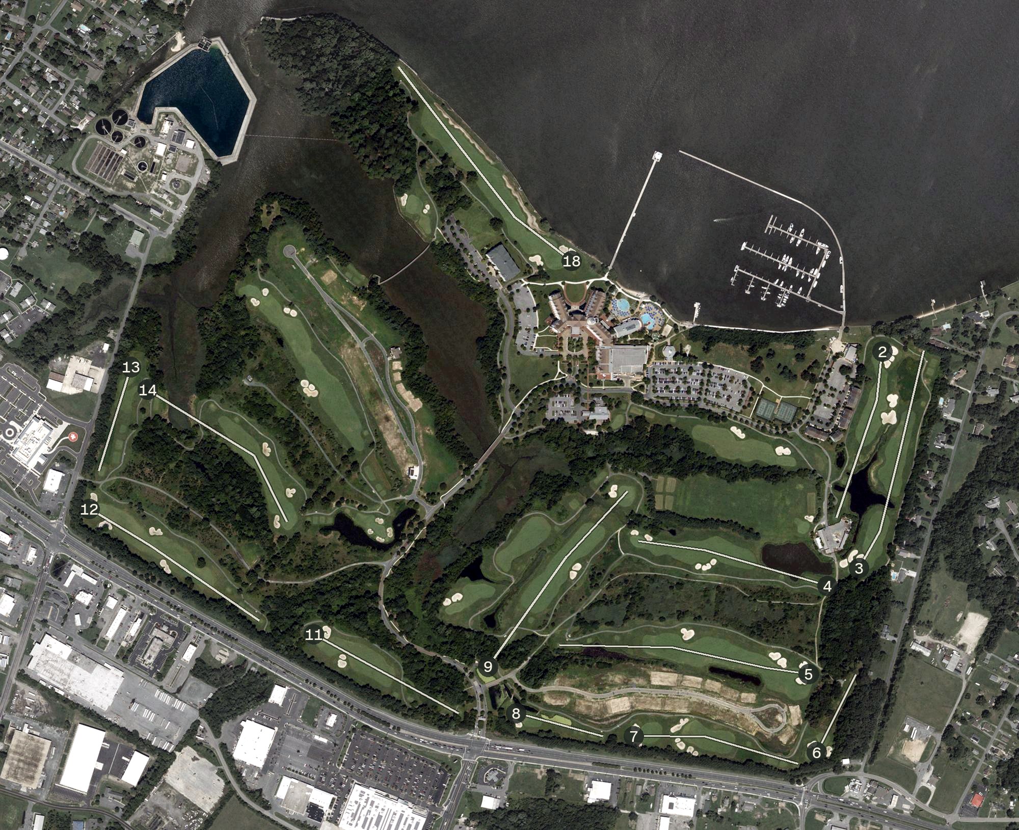 Aerial view of River Marsh Golf Club, MD
