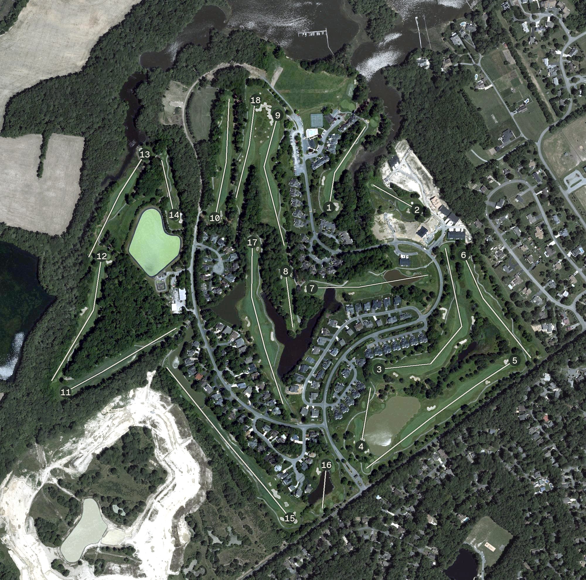 Aerial view of River Run Golf Club, MD