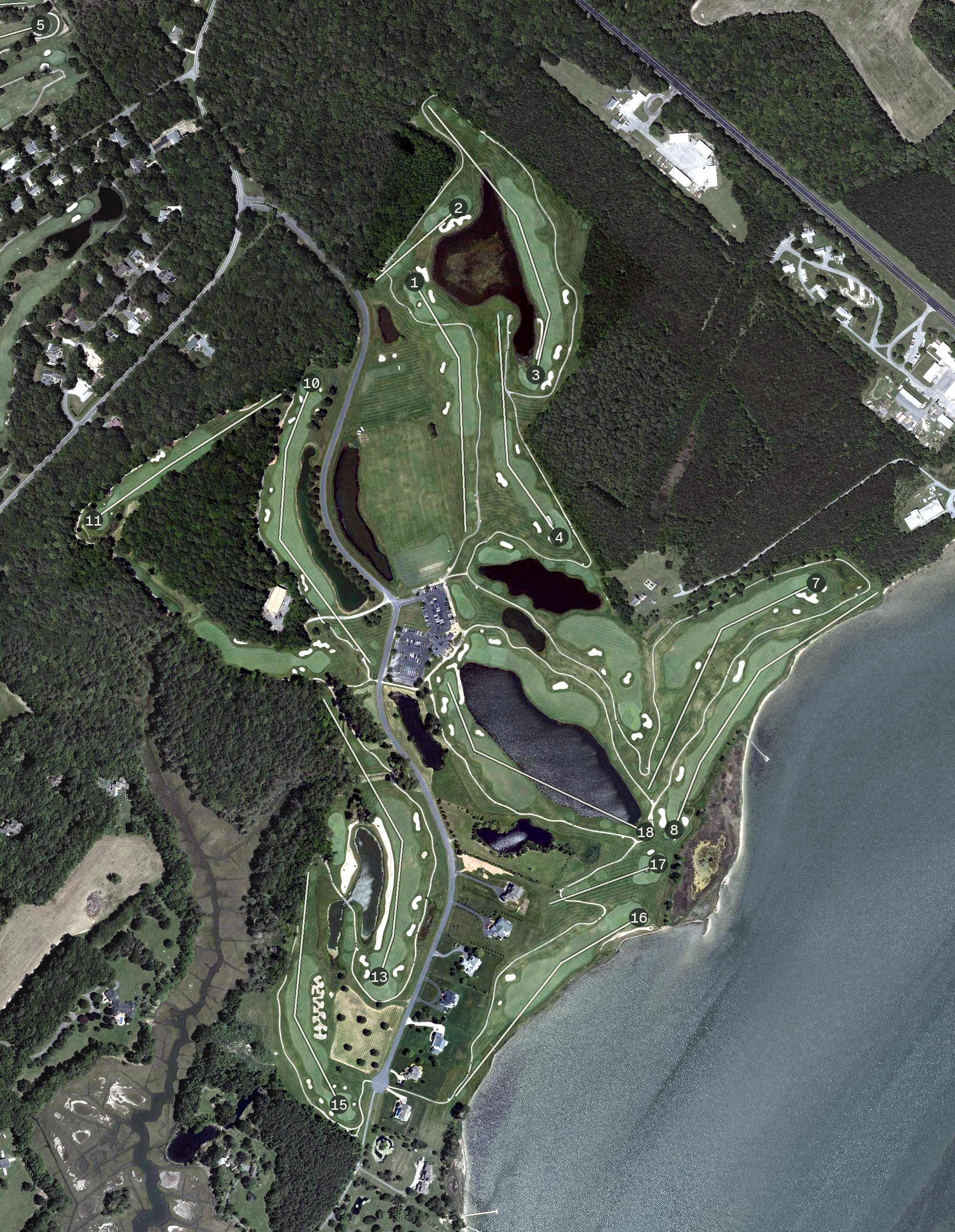 Aerial view of Rum Pointe Seaside Golf Links, MD