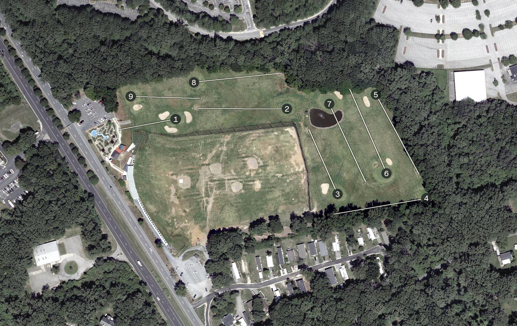 Aerial view of Severna Park Golf Center, MD
