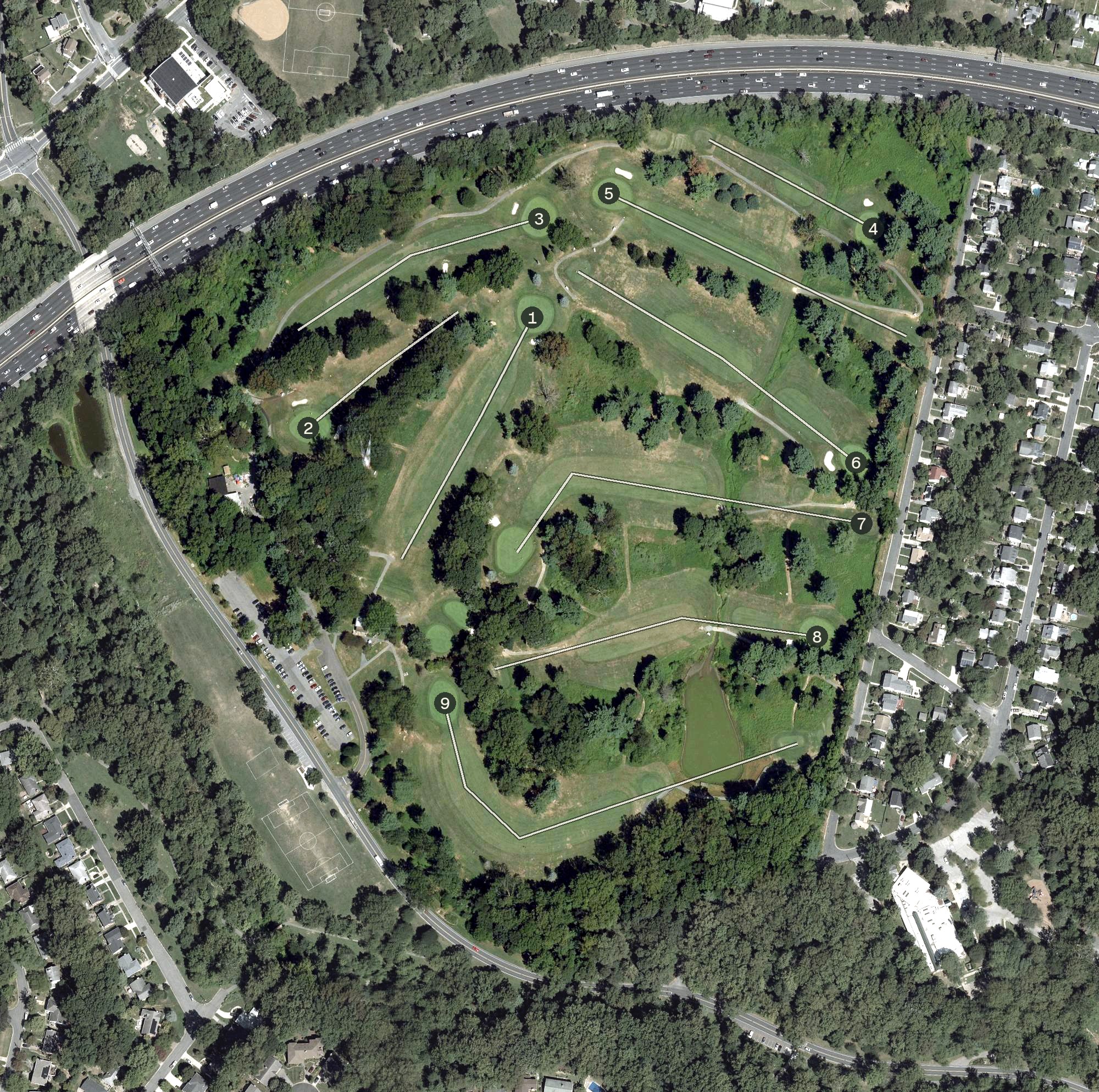 Aerial view of Sligo Golf Course, MD