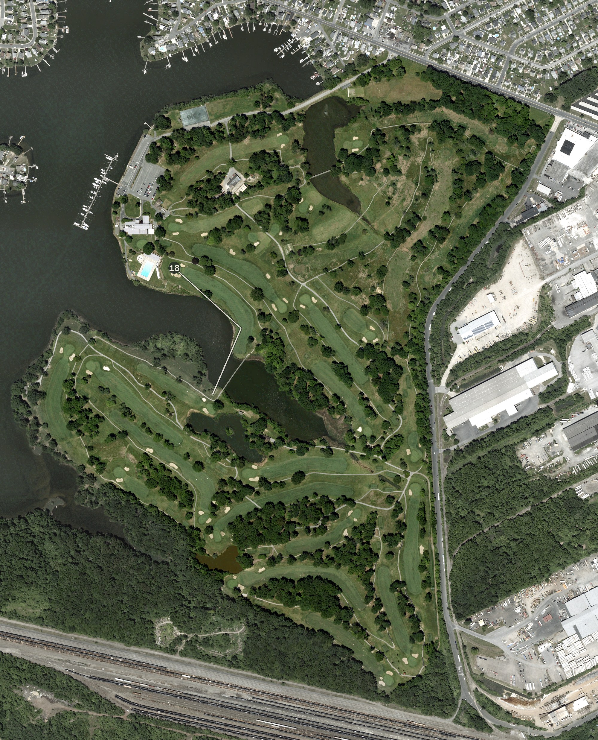 Aerial view of Sparrows Point Country Club, MD