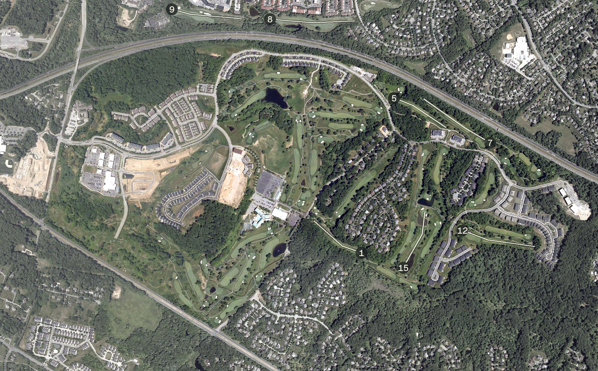 Aerial view of Turf Valley, MD