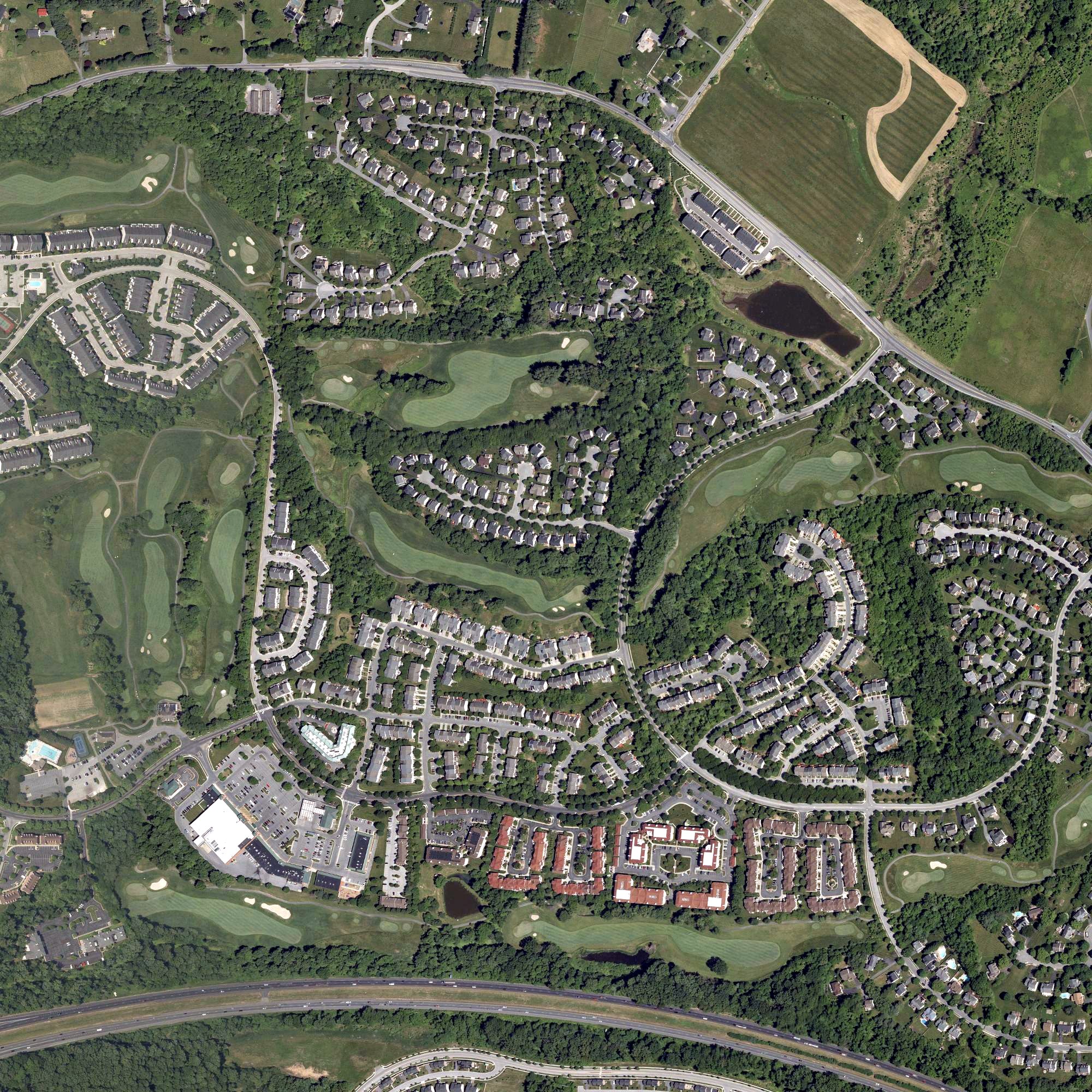 Aerial view of Waverly Woods Golf Course, MD