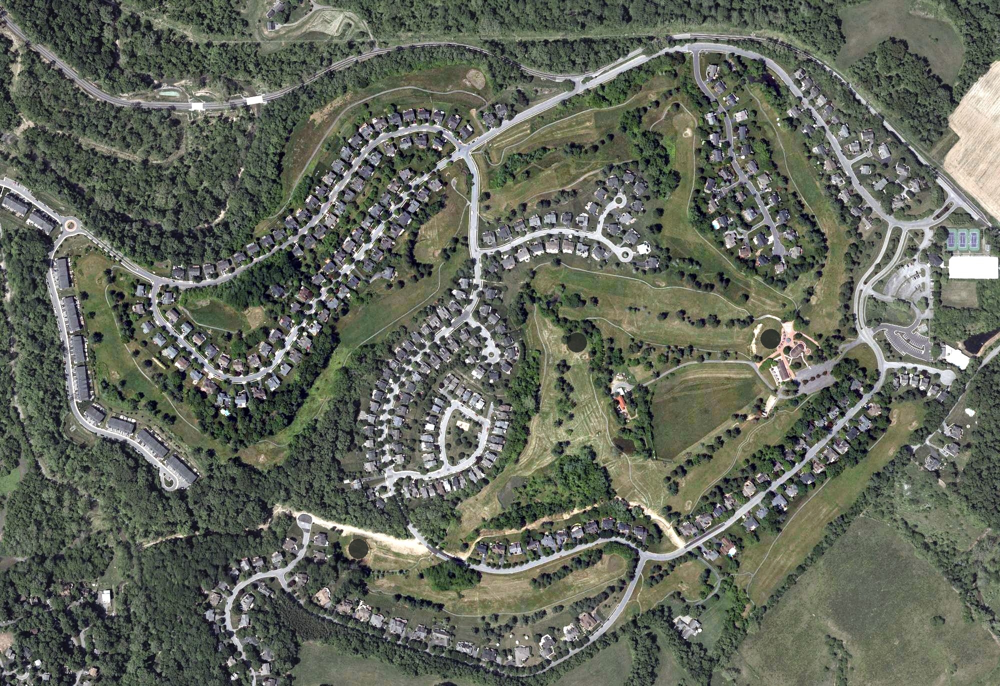 Aerial view of West Winds Golf Club, MD