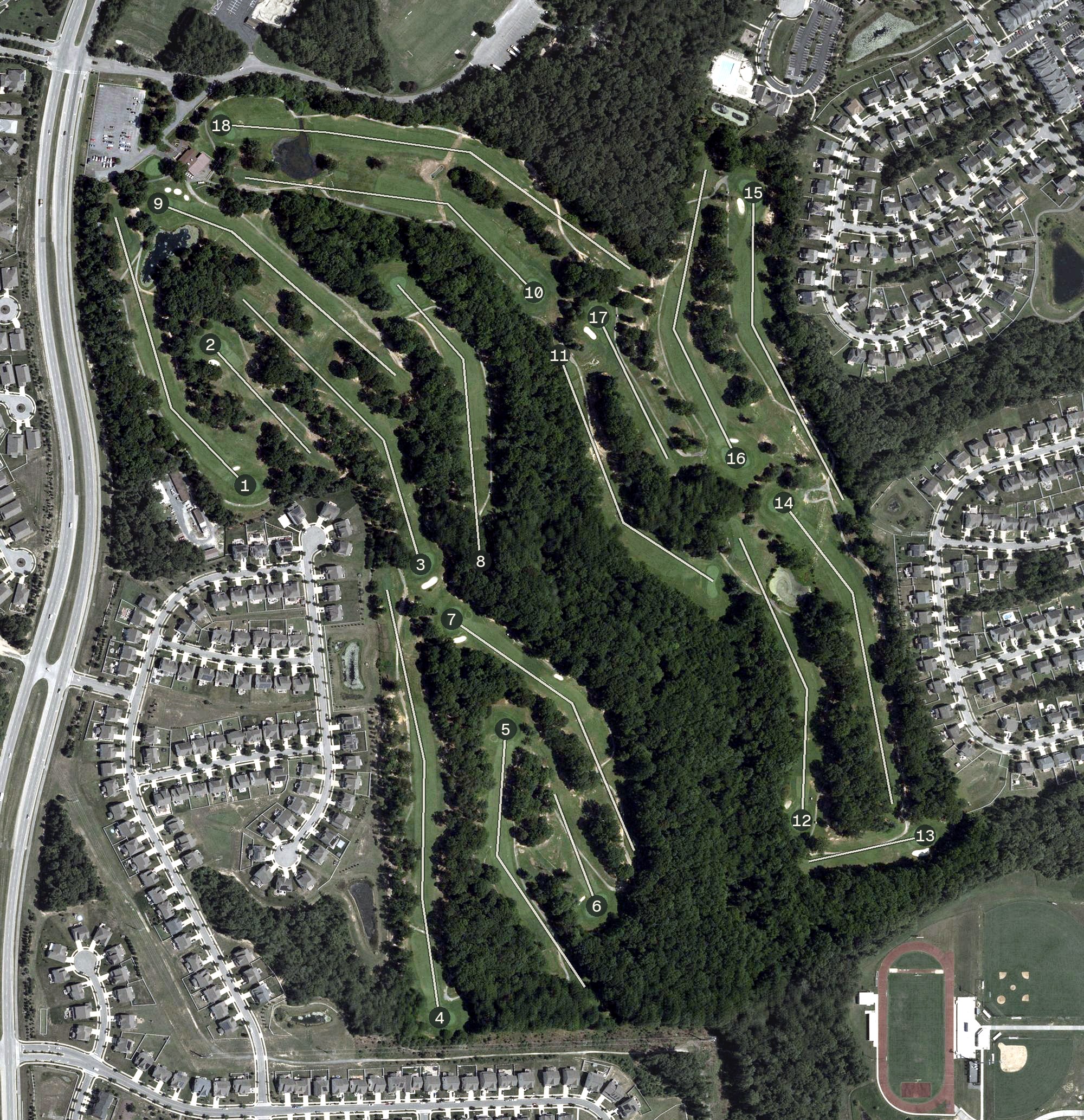 Aerial view of White Plains Golf Course, MD