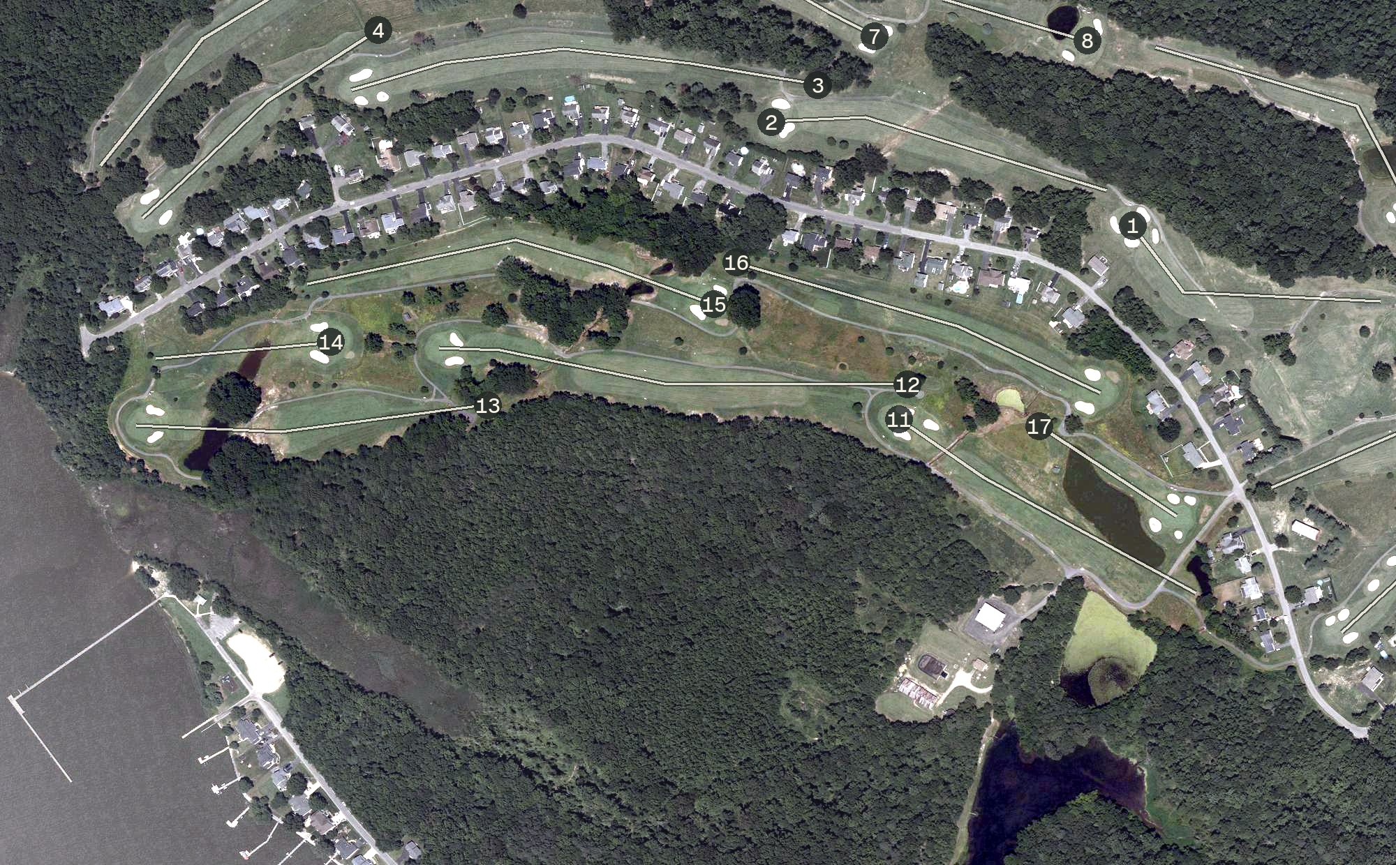Aerial view of Wicomico Shores Golf Course, MD