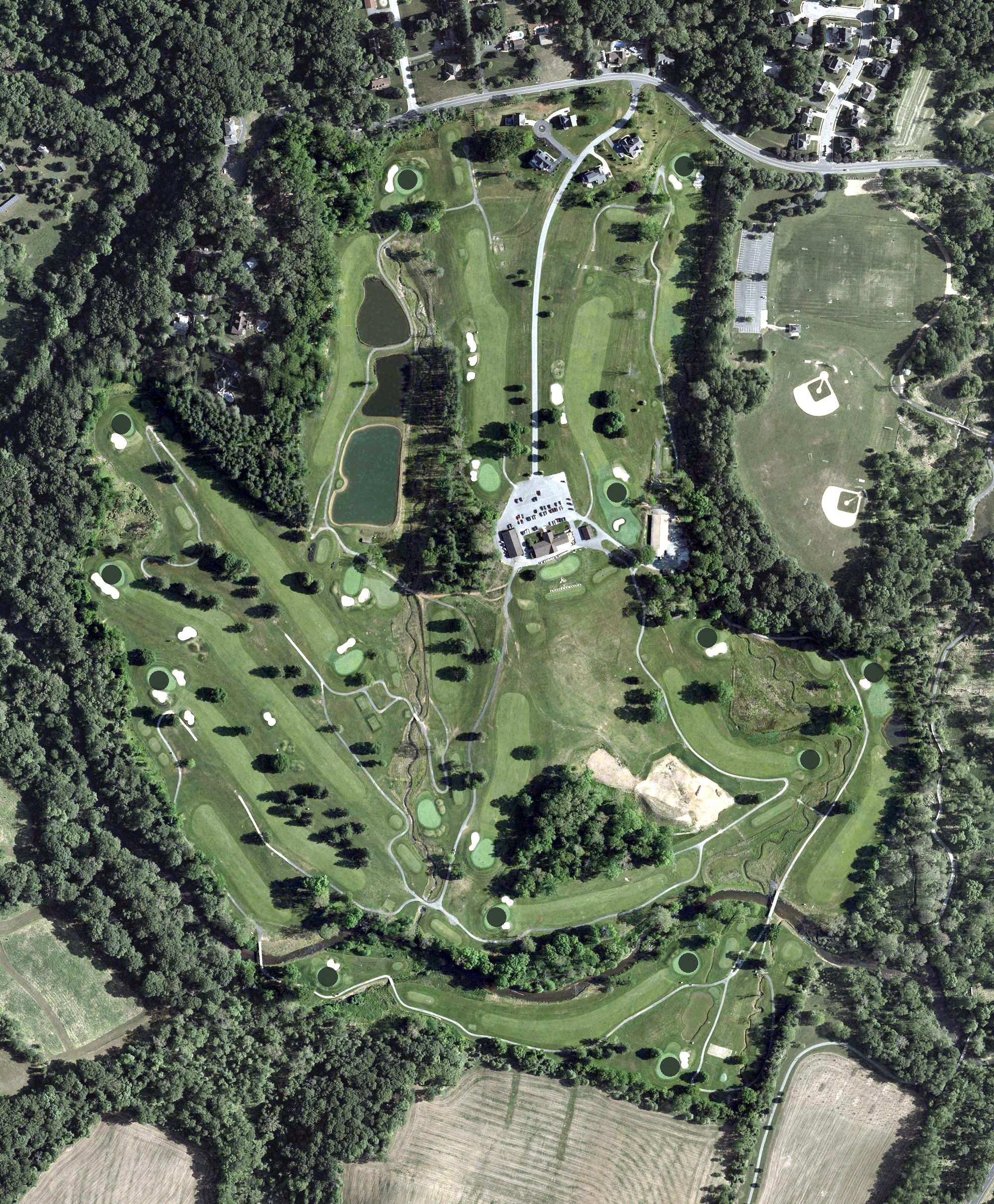 Aerial view of Winters Run Golf Club, MD
