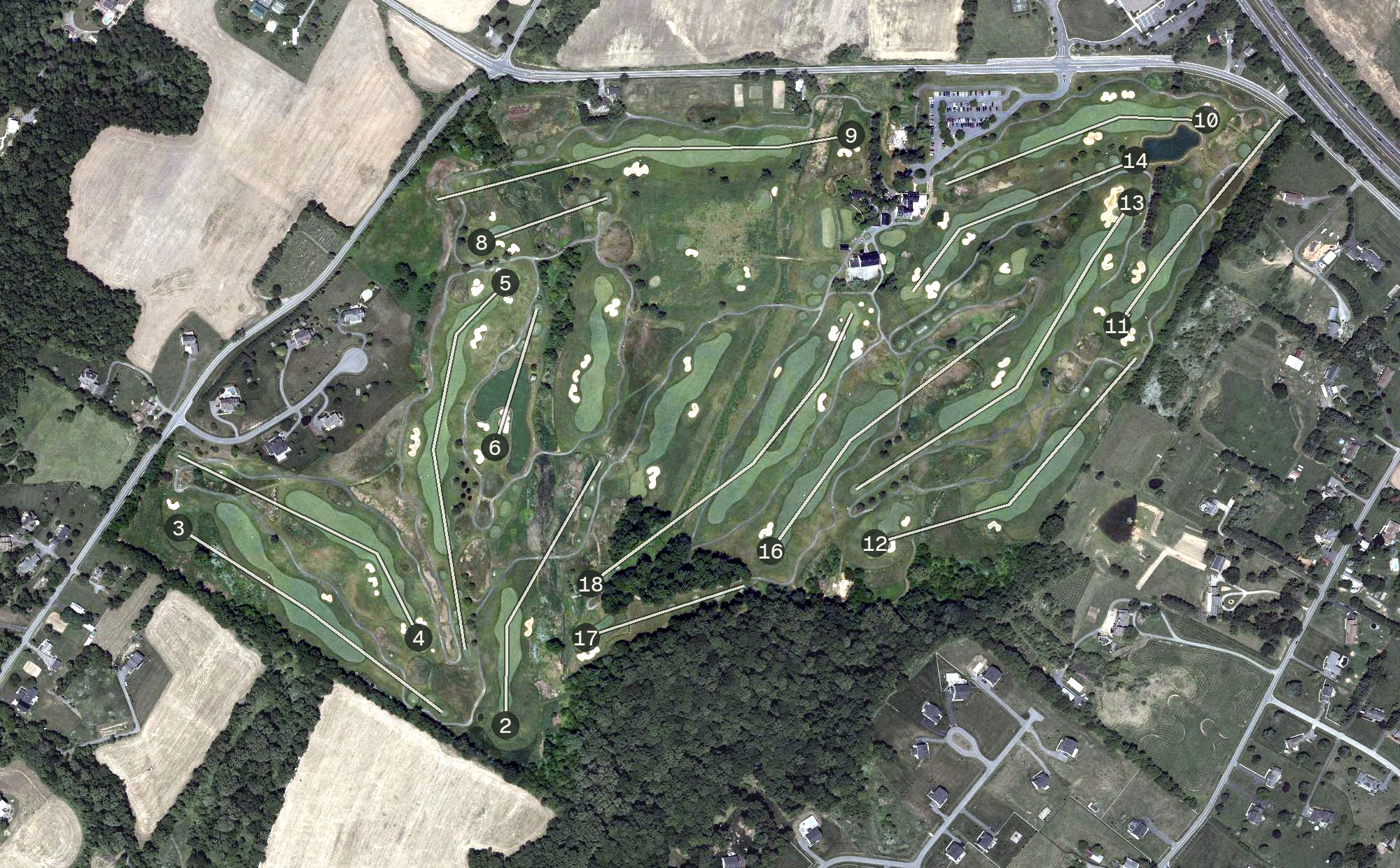 Aerial view of Worthington Manor Golf Club, MD