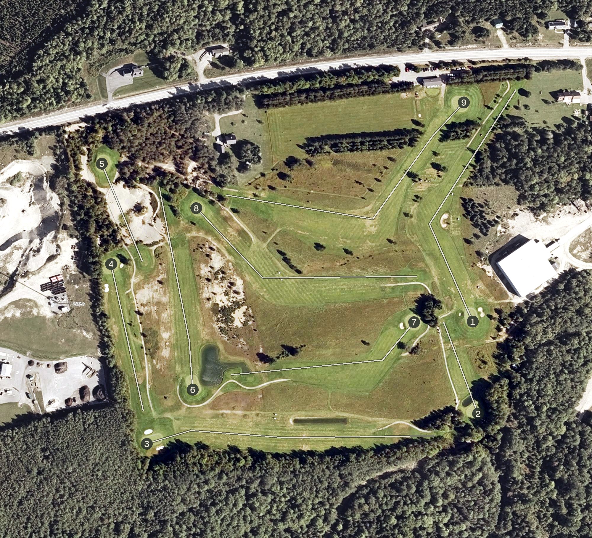 Aerial view of Barren View Golf Course, ME