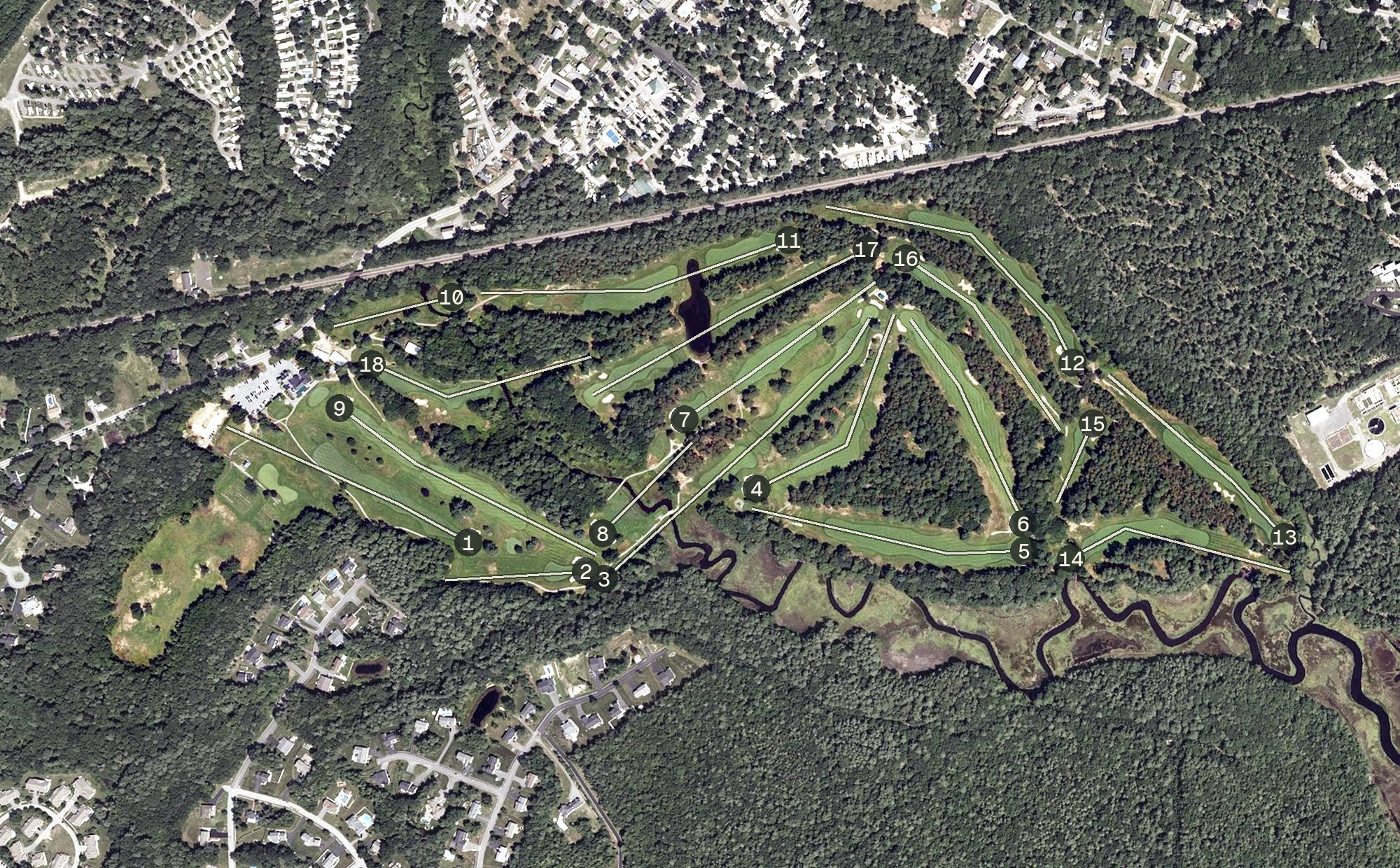 Aerial view of Biddeford Saco Country Club, ME