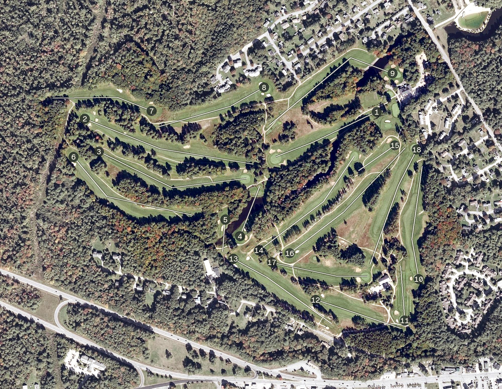 Aerial view of Brunswick Golf Club, ME